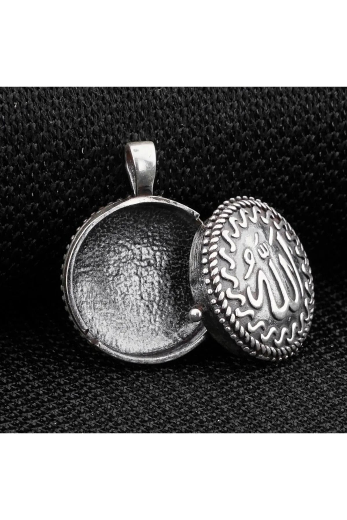 MODA925 925 Ayar Gümüş Açılabilir Allah Yazılı Muska Cevşen Kolye Ucu