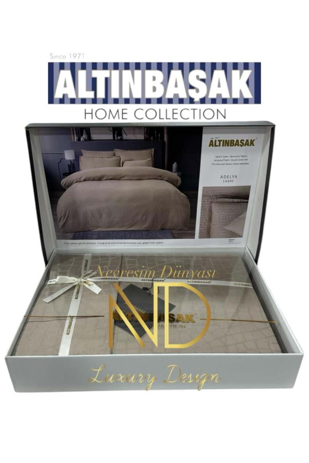 FAYMEM GLOBAL Jakarlı Saten Çift Kişilik Nevresim Takımı Adelya Sabre