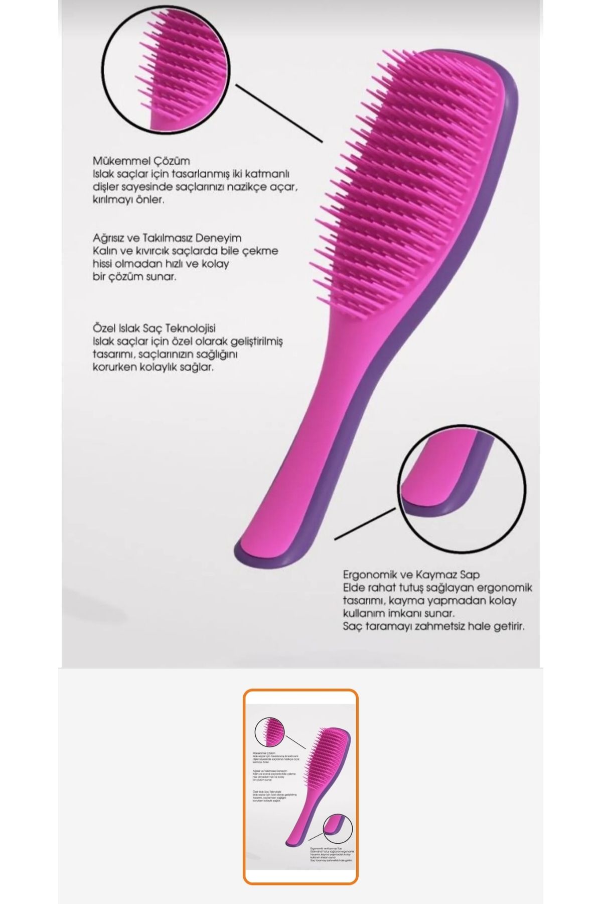 Nofella Yeni Nesil Saç Açıcı Tarak, Sihirli Fırça Magic Hair Brush