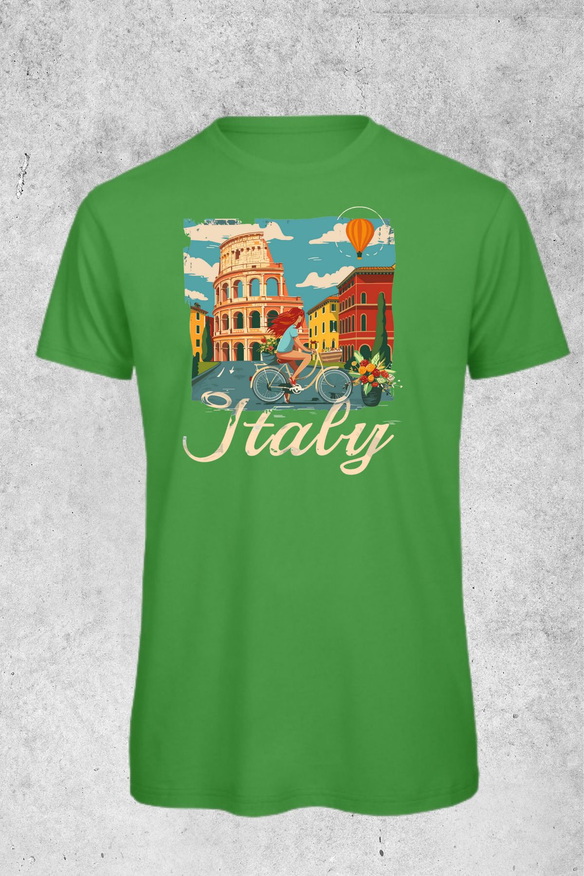 MOLICO Basic unisex Sıfır yaka kısa kollu ITALY baskılı tshirt