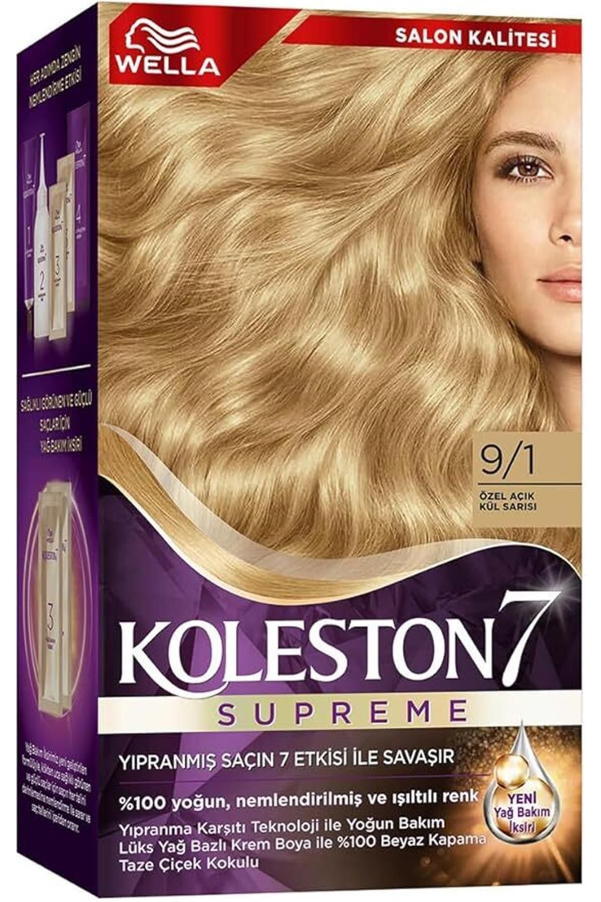 wom WELLA KOLESTON SUPRİME KİT SAÇ BOYASI & NO: 9/1 ÖZEL AÇIK KÜL SARISI