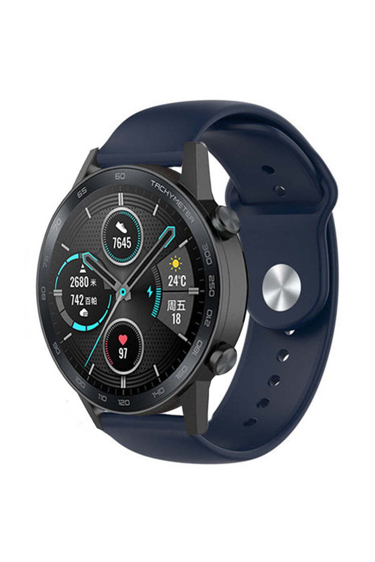 bbtech Honor Magic / Watch 2 46mm / Dream 22mm Standart Silikon Kordon Klasik Kayış Esnek 22 mm Band