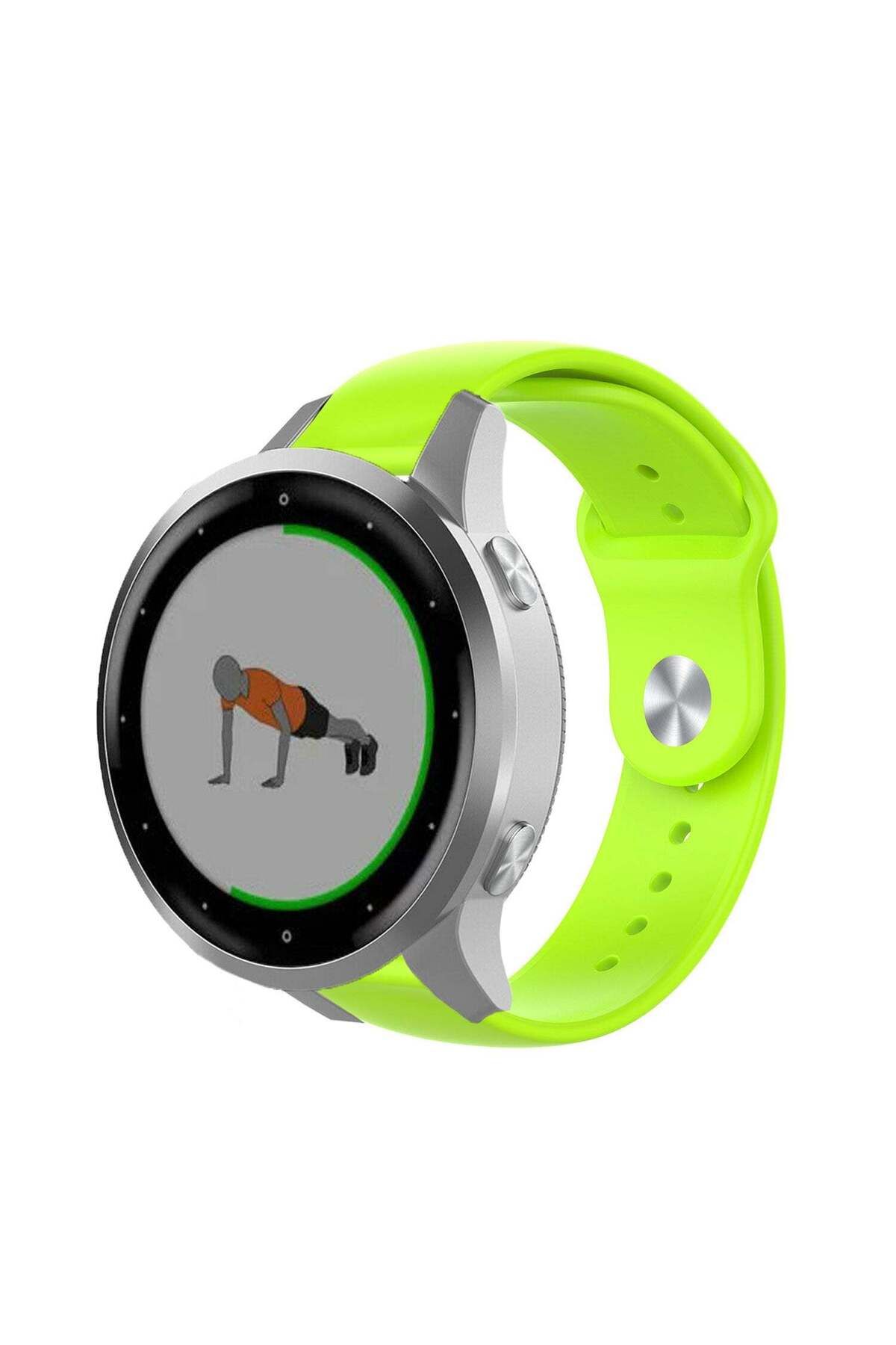 bbtech Garmin Vivoactive 4 22mm Standart Silikon Kordon Klasik Kayış Esnek 22 mm Band