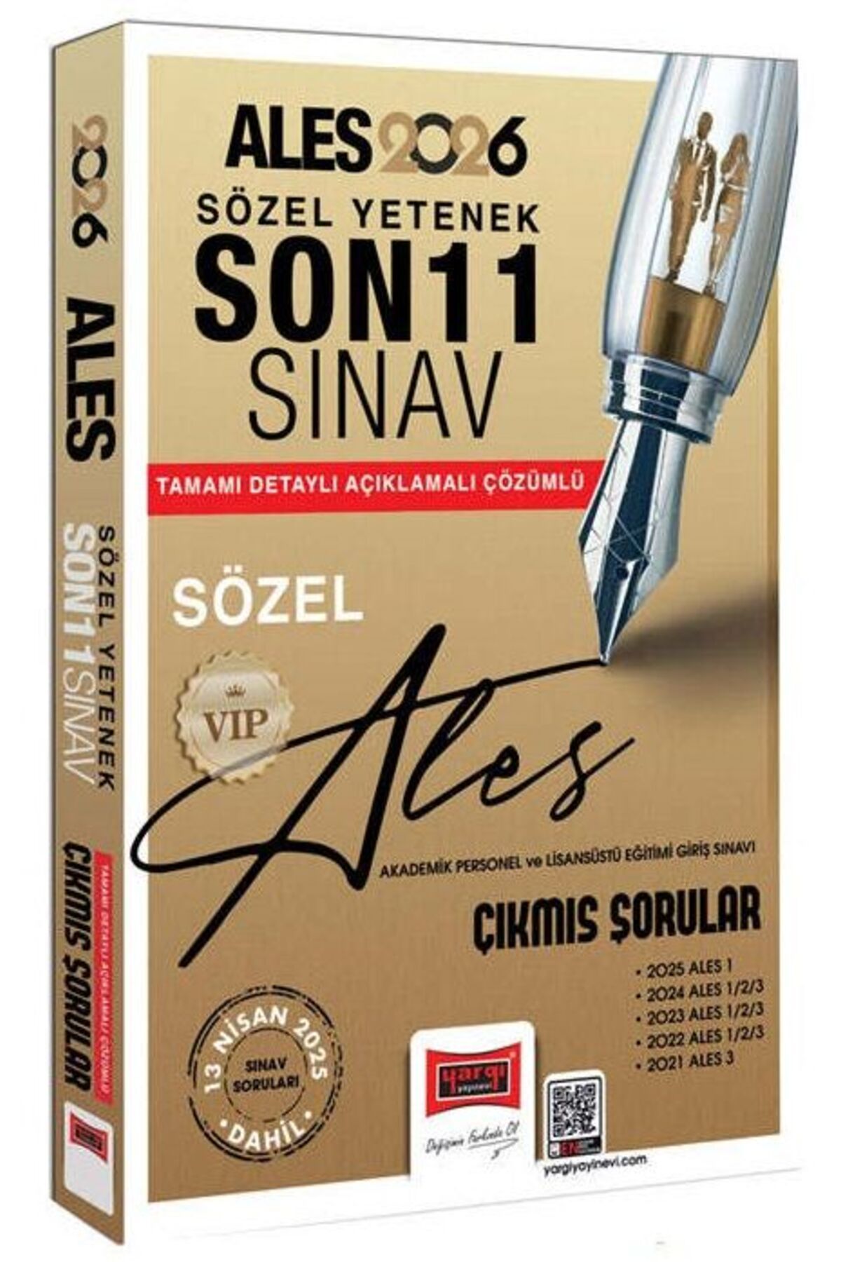 Yargı Yayınları Yargı 2026 ALES VIP Sözel Yetenek Çıkmış Sorular Son 11 Sınav Çözümlü Yargı Yayınları
