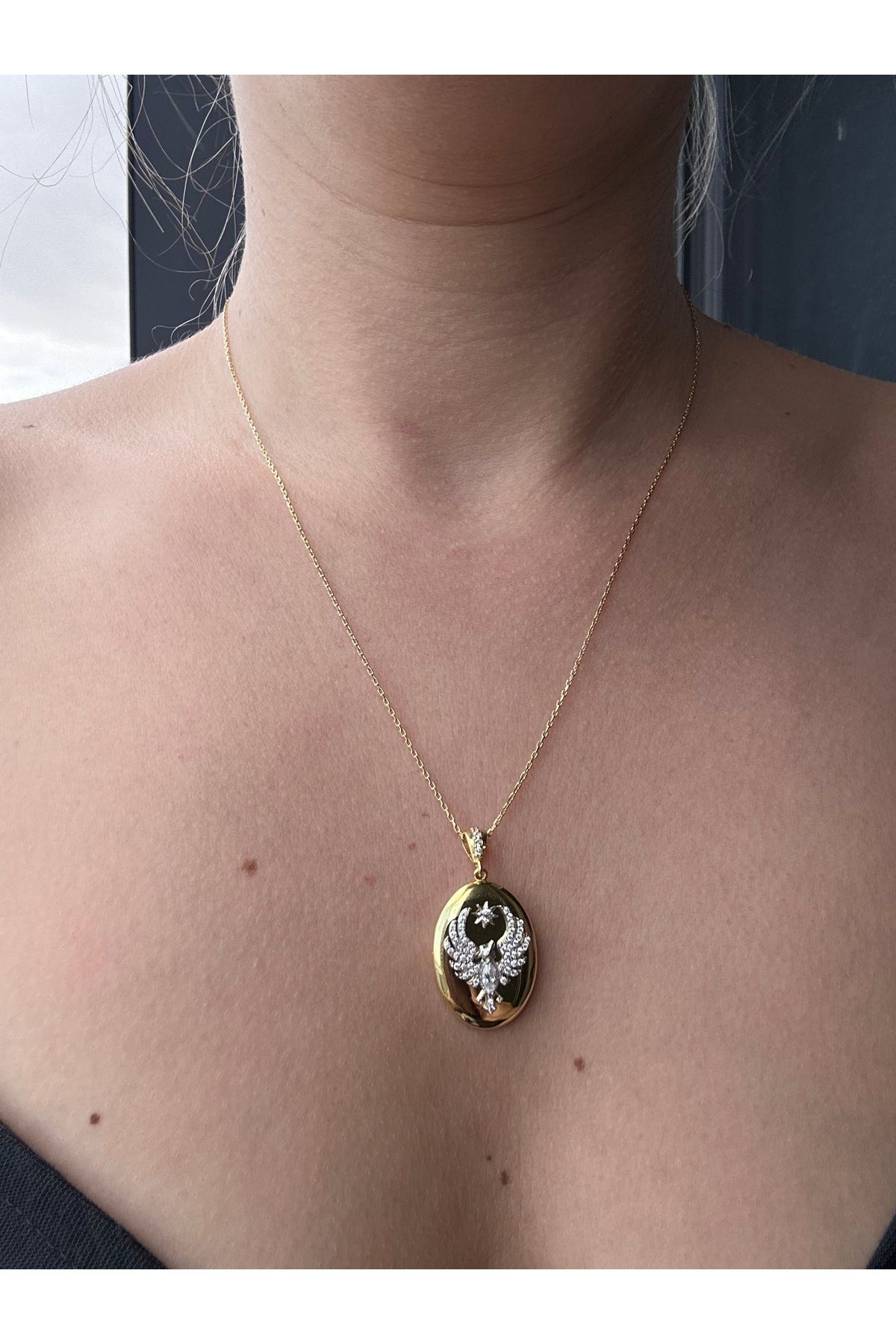 MELYS JEWEL Gümüş Ankakuşu Kapaklı Fotoğraflık Kolye