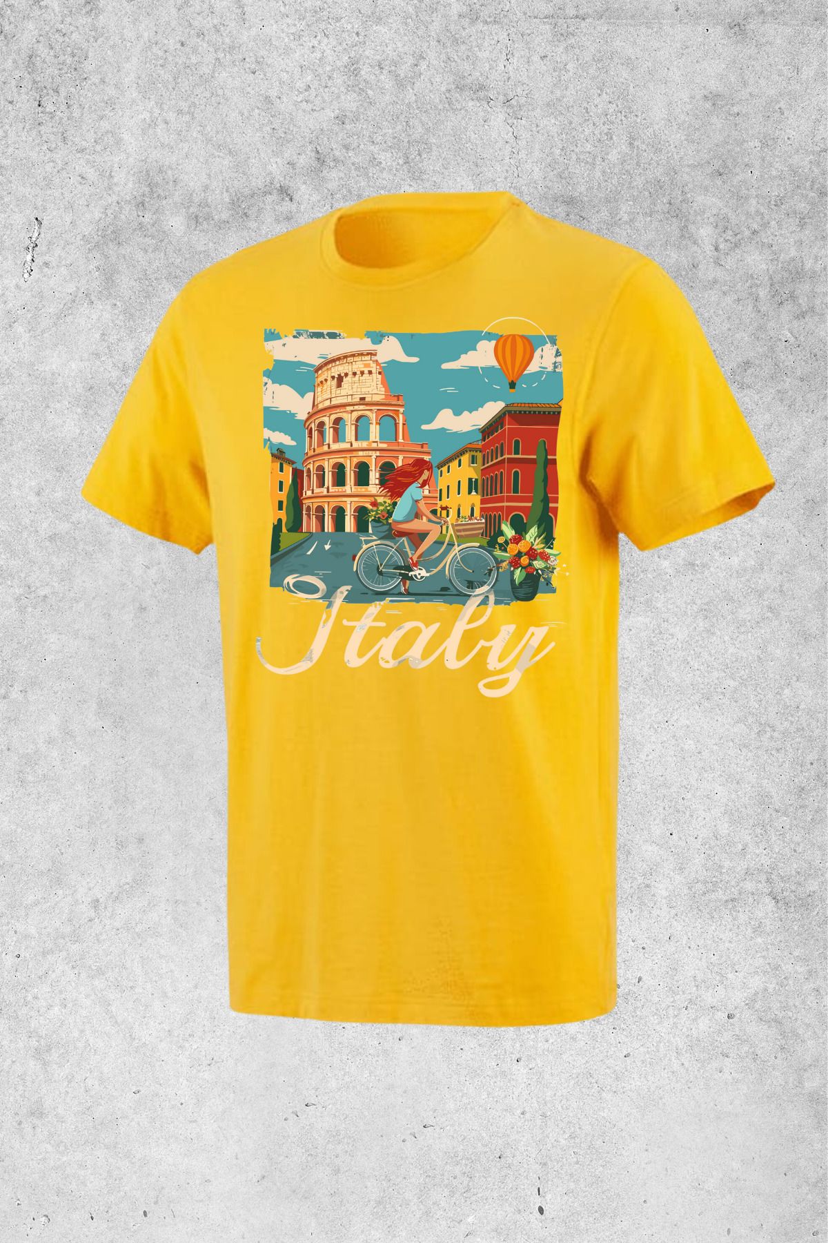 MOLICO Basic unisex Sıfır yaka kısa kollu ITALY baskılı tshirt