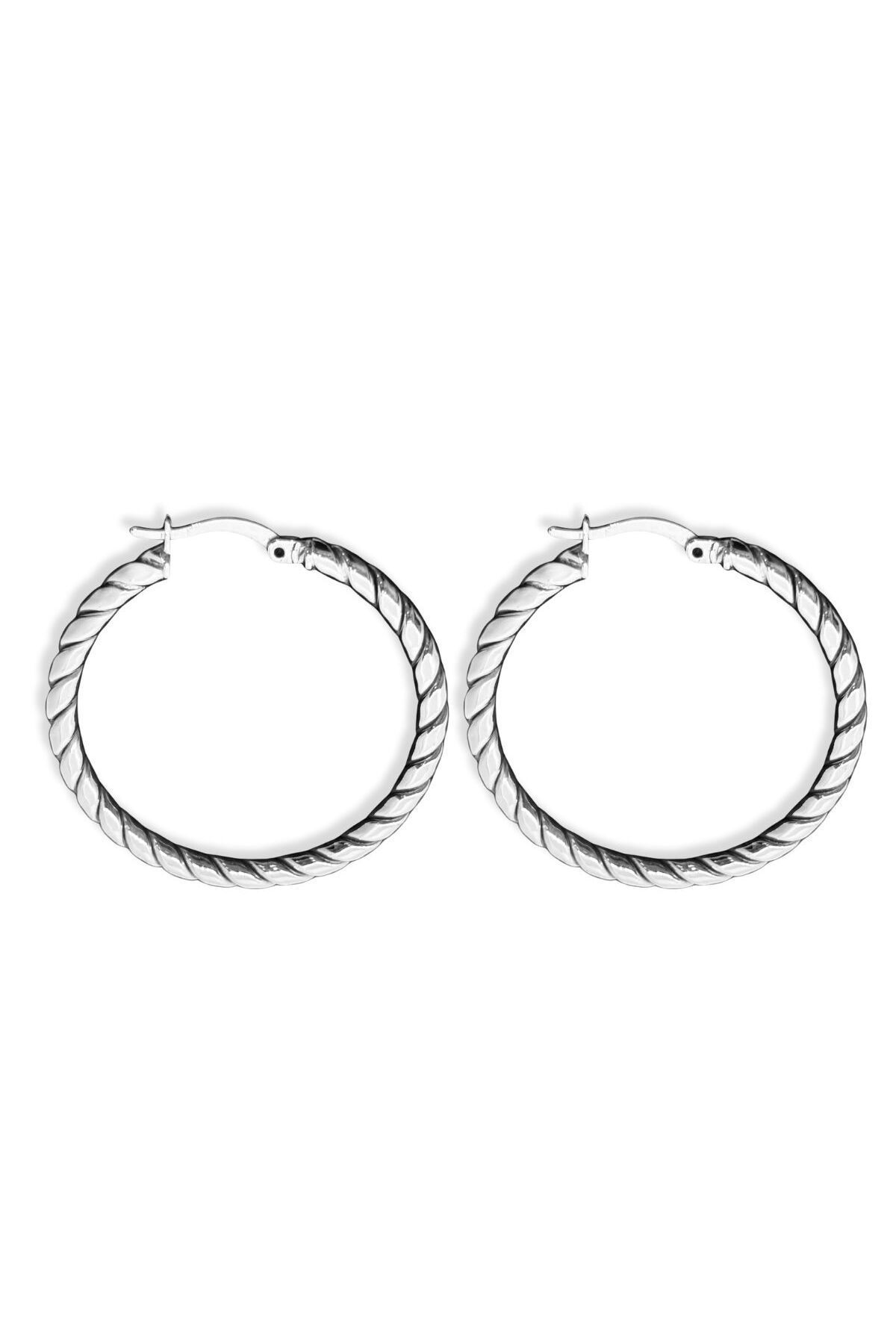 oya silver Burgu Kadın Gümüş Halka Küpe 3.5x3.5CM