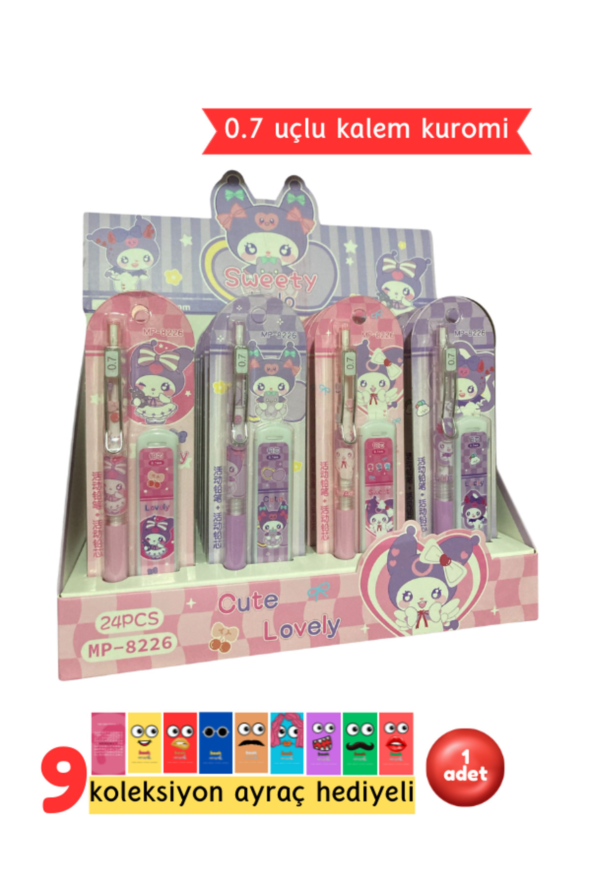 Kuromi 0.7 Point Pen Set- Kuromi Stationery Set