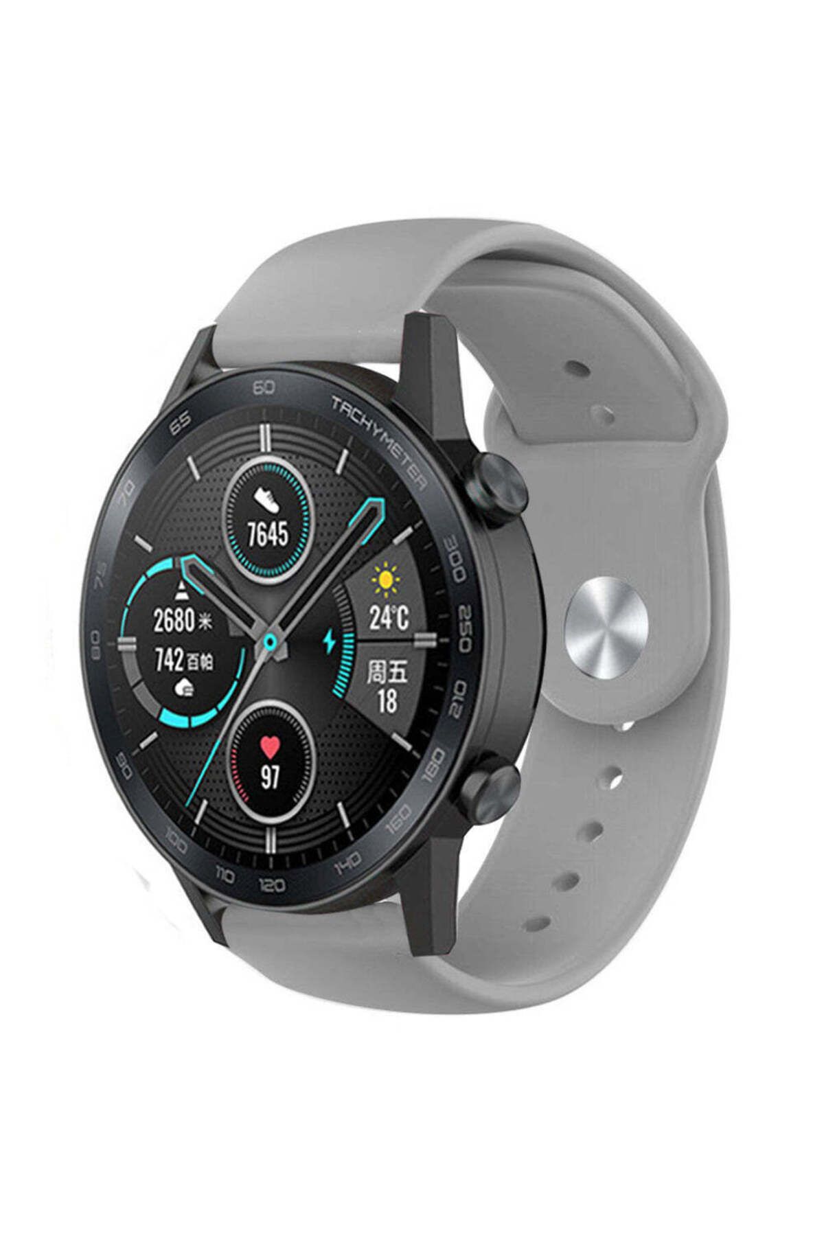 bbtech Honor Magic / Watch 2 46mm / Dream 22mm Standart Silikon Kordon Klasik Kayış Esnek 22 mm Band