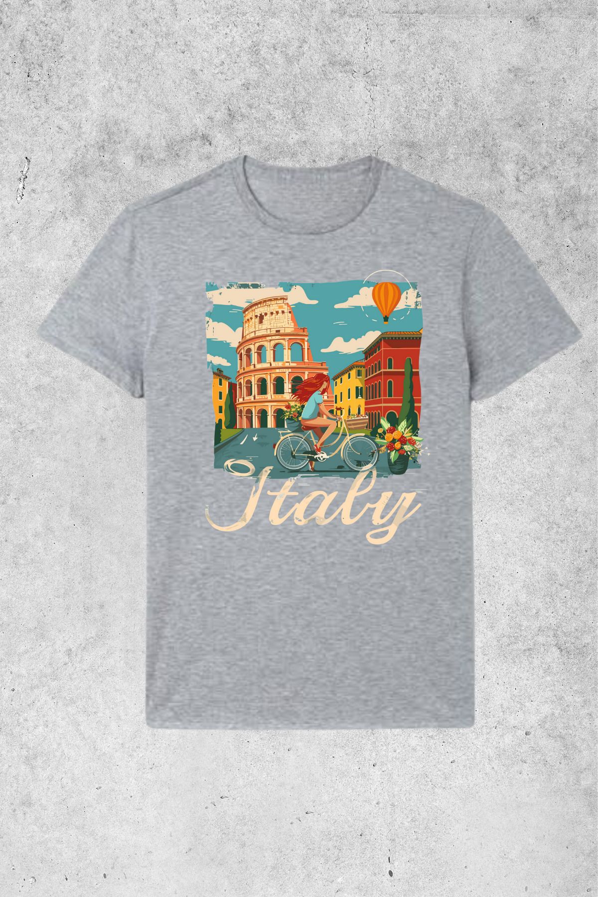 MOLICO Basic unisex Sıfır yaka kısa kollu ITALY baskılı tshirt