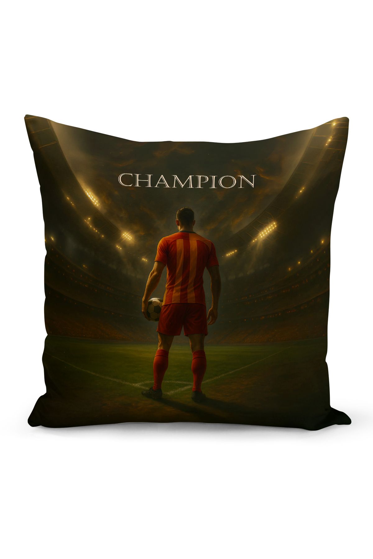 Bertille Home Çocuk Bebek Sarı Kırmızı Taraftar Futbol Serisi Kırlent Kılıfı (Cushion Cover)