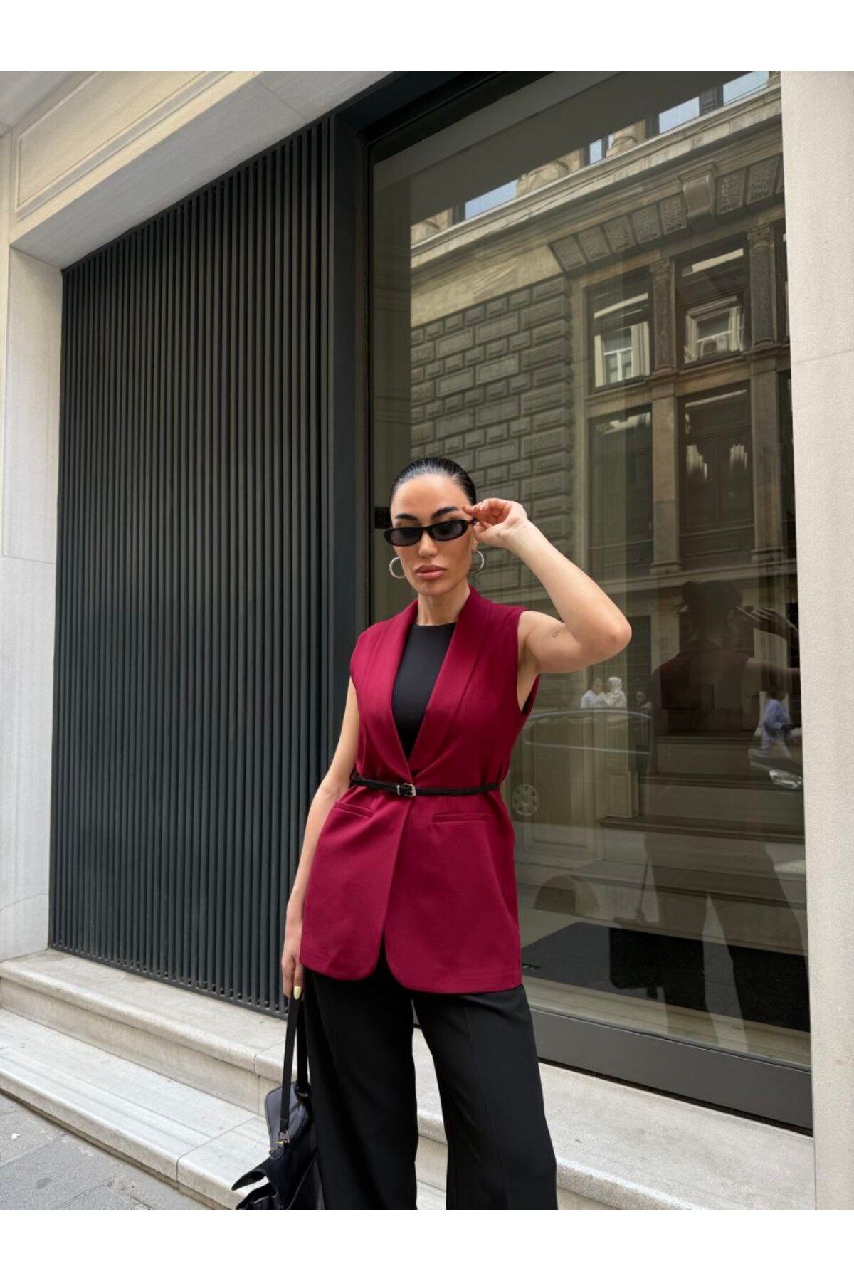 Castivo Fashion Bel Tokalı Astarsız Şık Yelek
