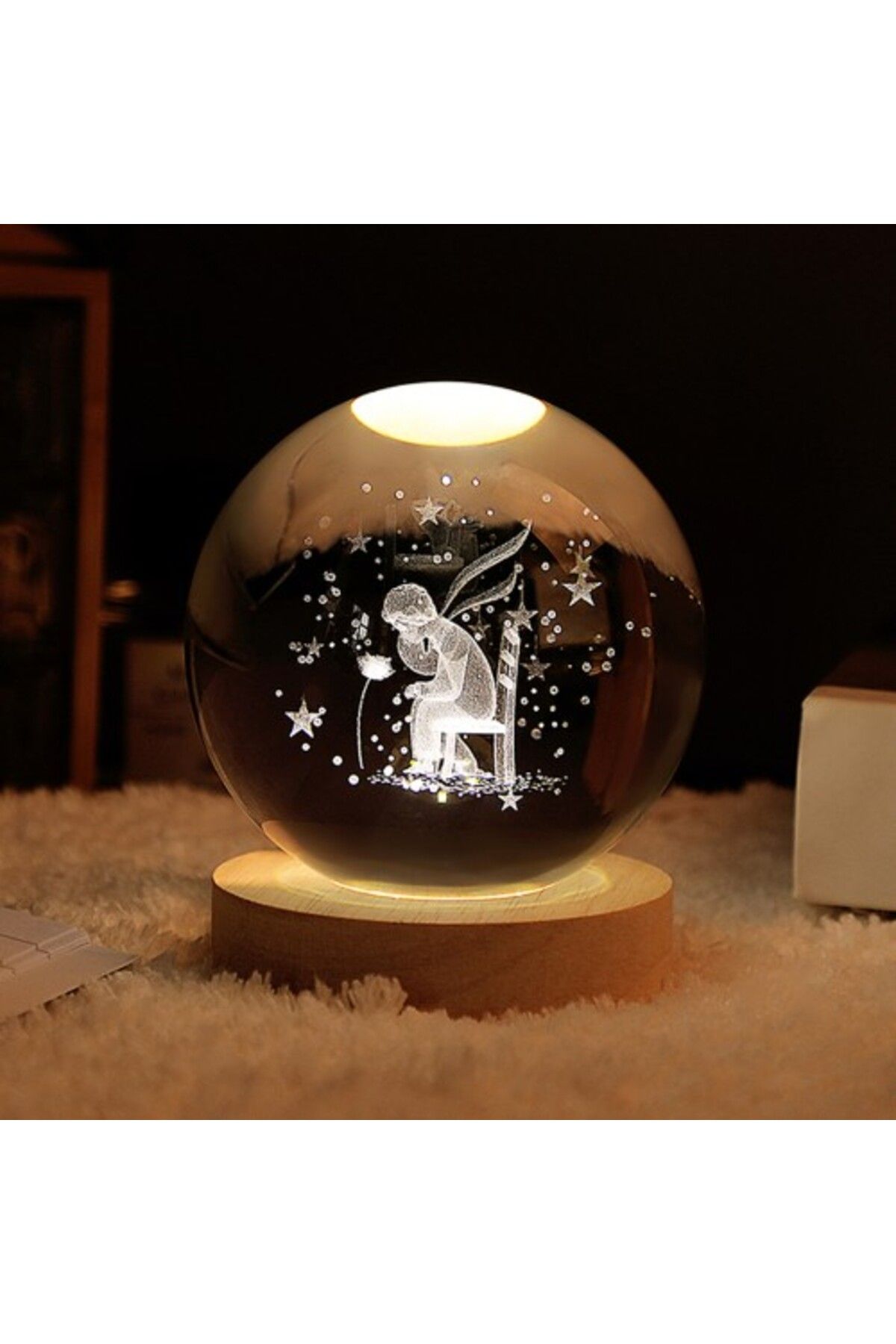 Acousticworld Ahşap Altlıklı Usb'li Gece Lambası