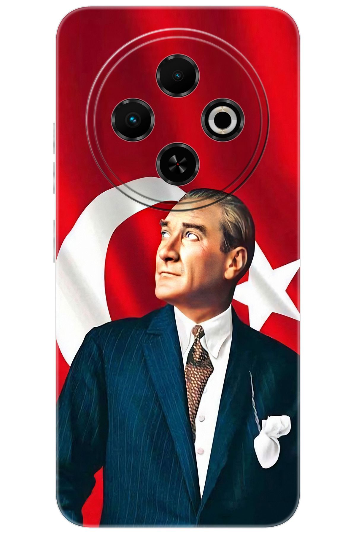 TECNO Spark 30C (KL5/KL5n) Uyumlu Kılıf Desen Baskılı Silikon Atatürk STK:105 CP-IbWen7J