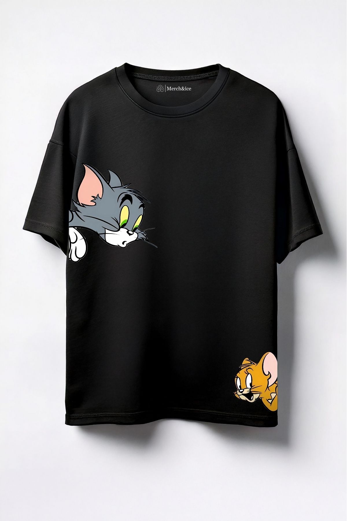 Merch&ice Jerry ve Tom Baskılı Unisex Oversize T-Shirt