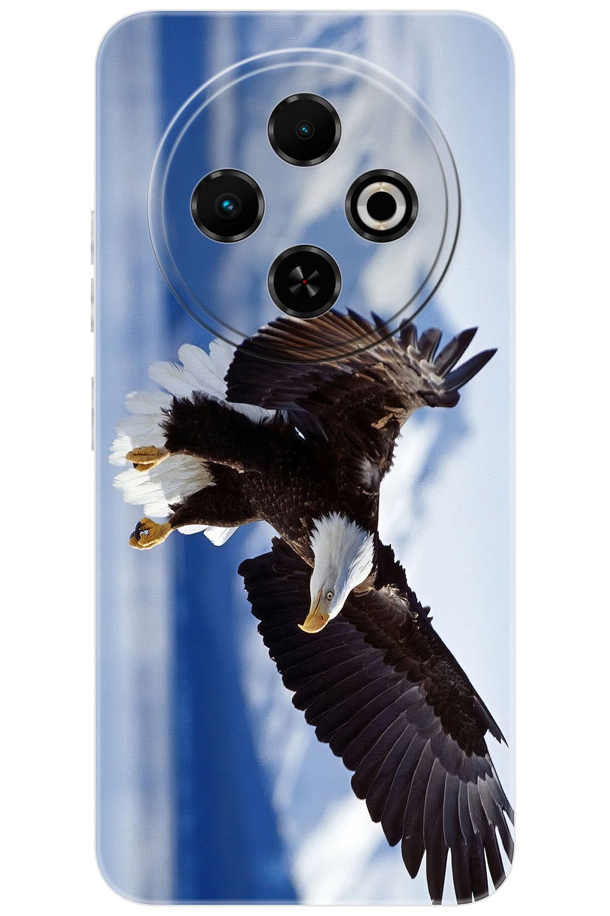 TECNO Spark 30C (KL5/KL5n) Uyumlu Kılıf Desen Baskılı Silikon Kartal STK:183 CP-JtmQH3R