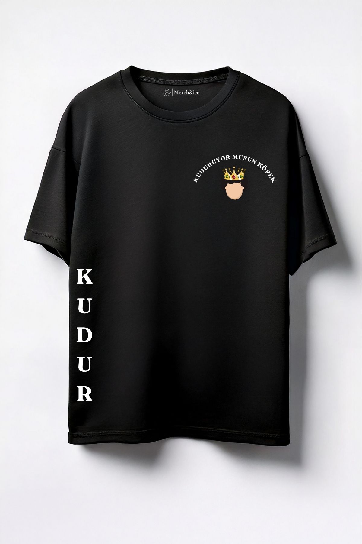 Merch&ice Kuduruyor Musun Köpek Göğüs Prens Baskılı Unisex Oversize T-Shirt
