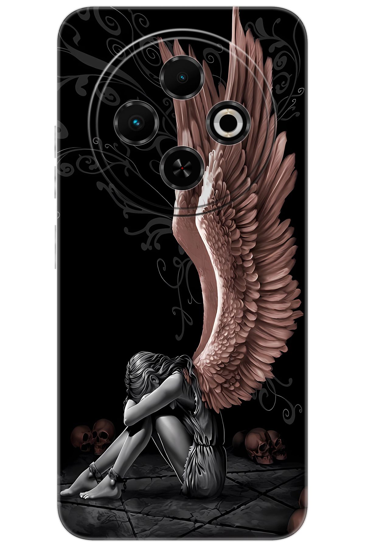 TECNO Spark 30C (KL5/KL5n) Uyumlu Kılıf Desen Baskılı Silikon Enslaved Angel STK:654 CP-tTB9yOs