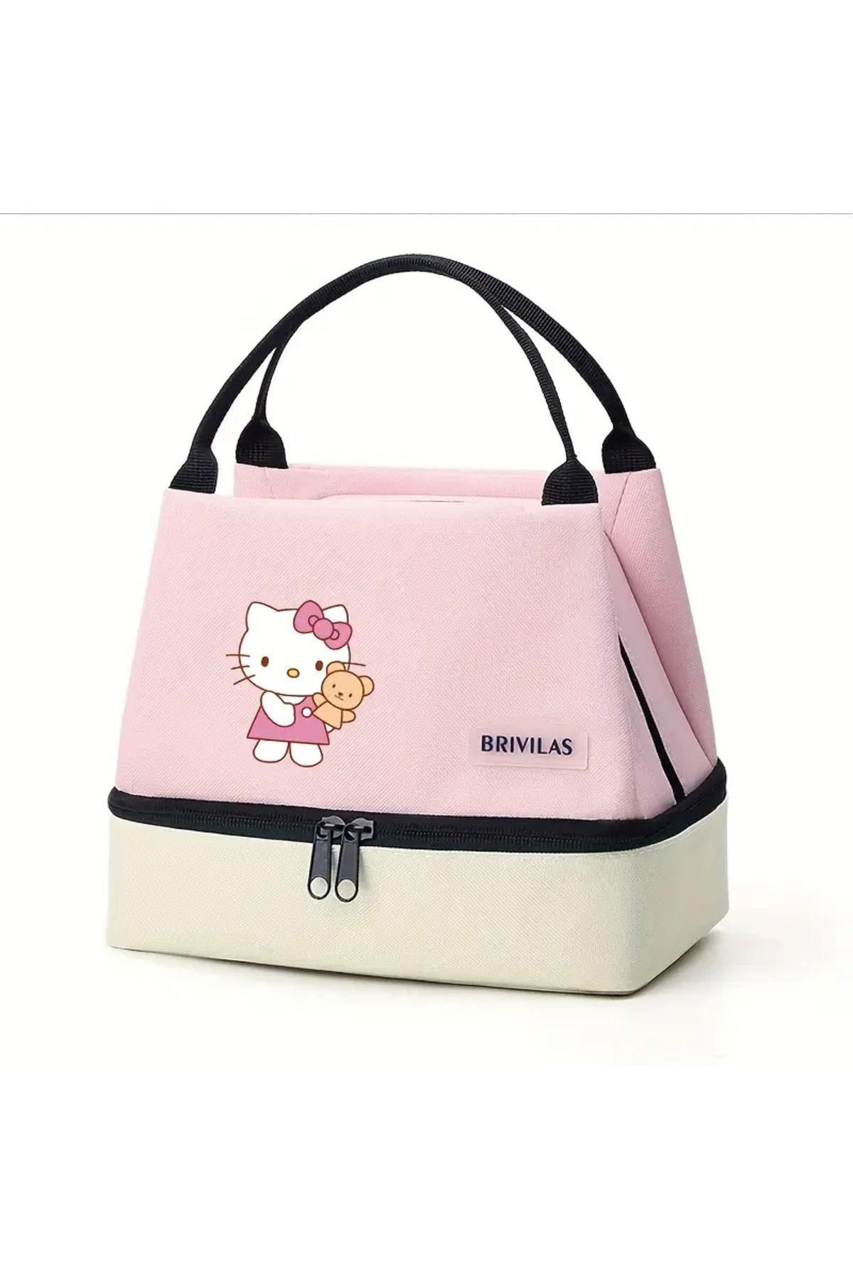 ada çanta kırtasiye Beslenme çantası Hello Kitty figürlü izoleli sıcak soğuk koruma çift bölmeli BRILIVAS AD6639