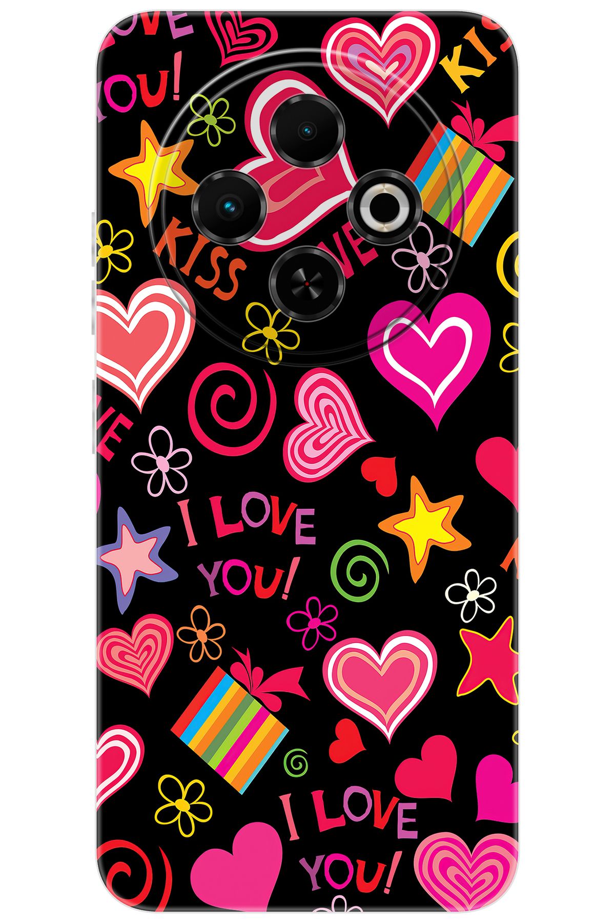 TECNO Spark 30C (KL5/KL5n) Uyumlu Kılıf Desen Baskılı Silikon Kıss Love STK:265 CP-VLBKyJF