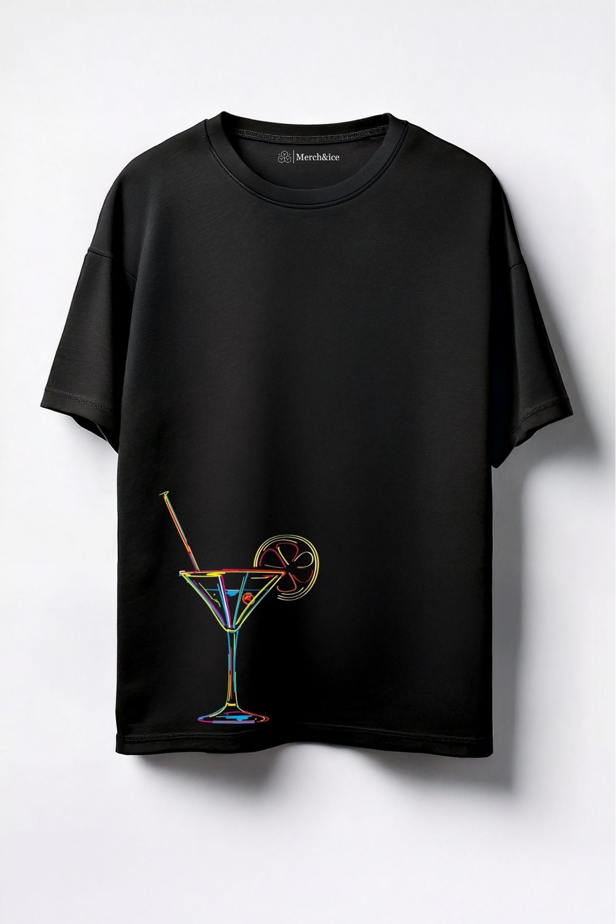 Merch&ice Çok Renkli Cosmopolitan Baskılı Unisex Oversize T-Shirt