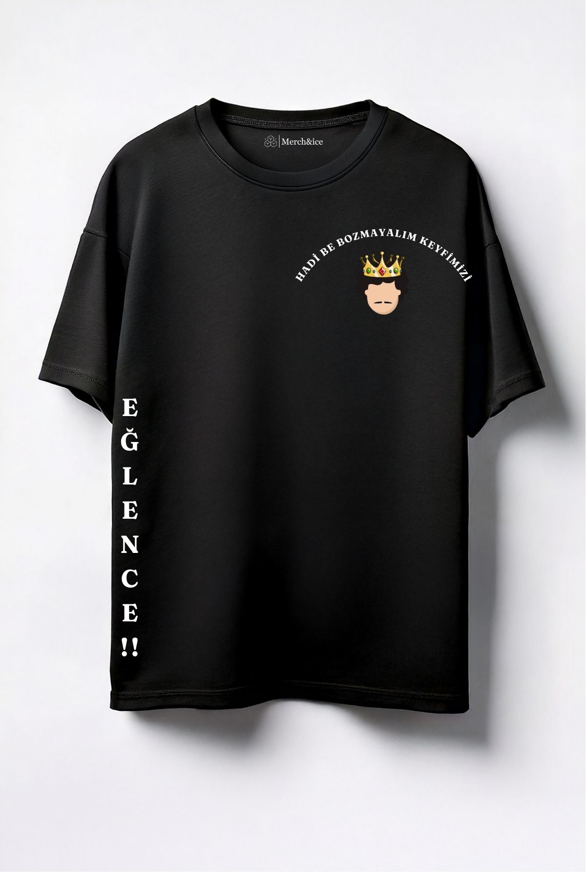 Merch&ice Eğlence Prens Yandan Baskılı Unisex Oversize T-Shirt