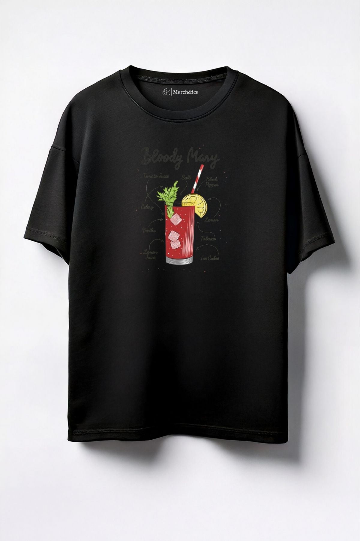 Merch&ice Tarifli Bloody Mary Baskılı Unisex Oversize T-Shirt