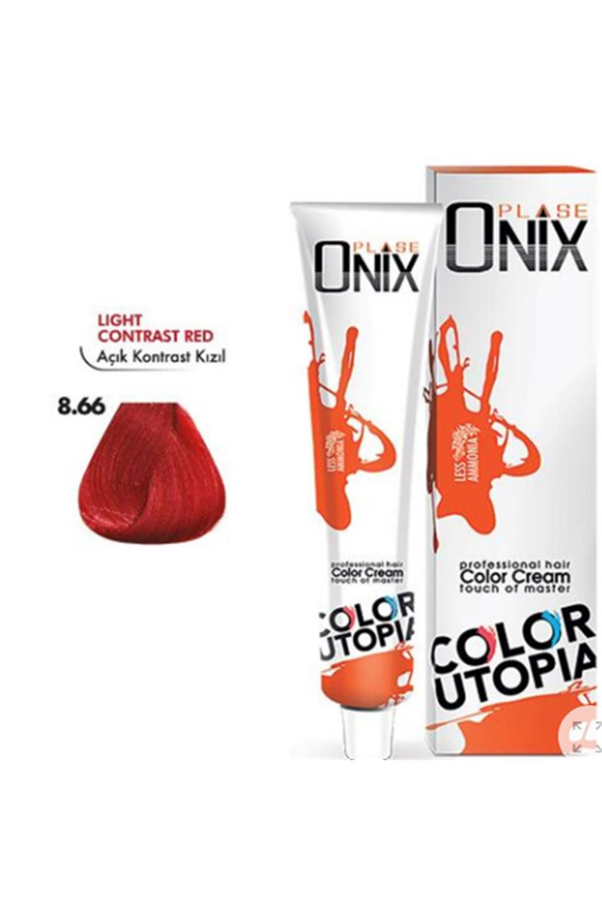 onix ONİX TÜP SAÇ BOYASI & NO:8/66 AÇIK KONTRAST KIZIL