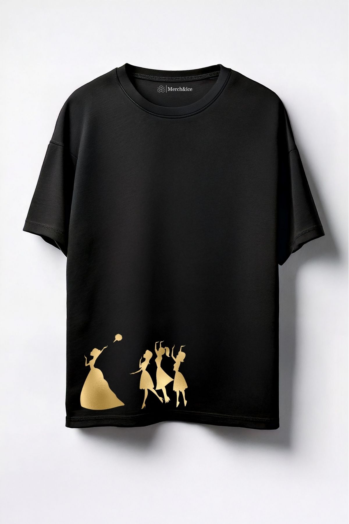 Merch&ice Çiçek Atan Gelin Baskılı Unisex Oversize T-Shirt