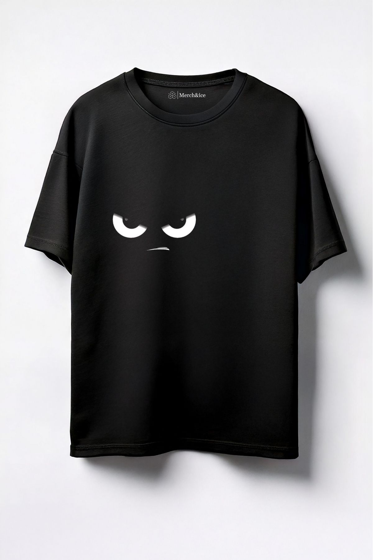 Merch&ice Sinirli Gözler Baskılı Unisex Oversize T-Shirt