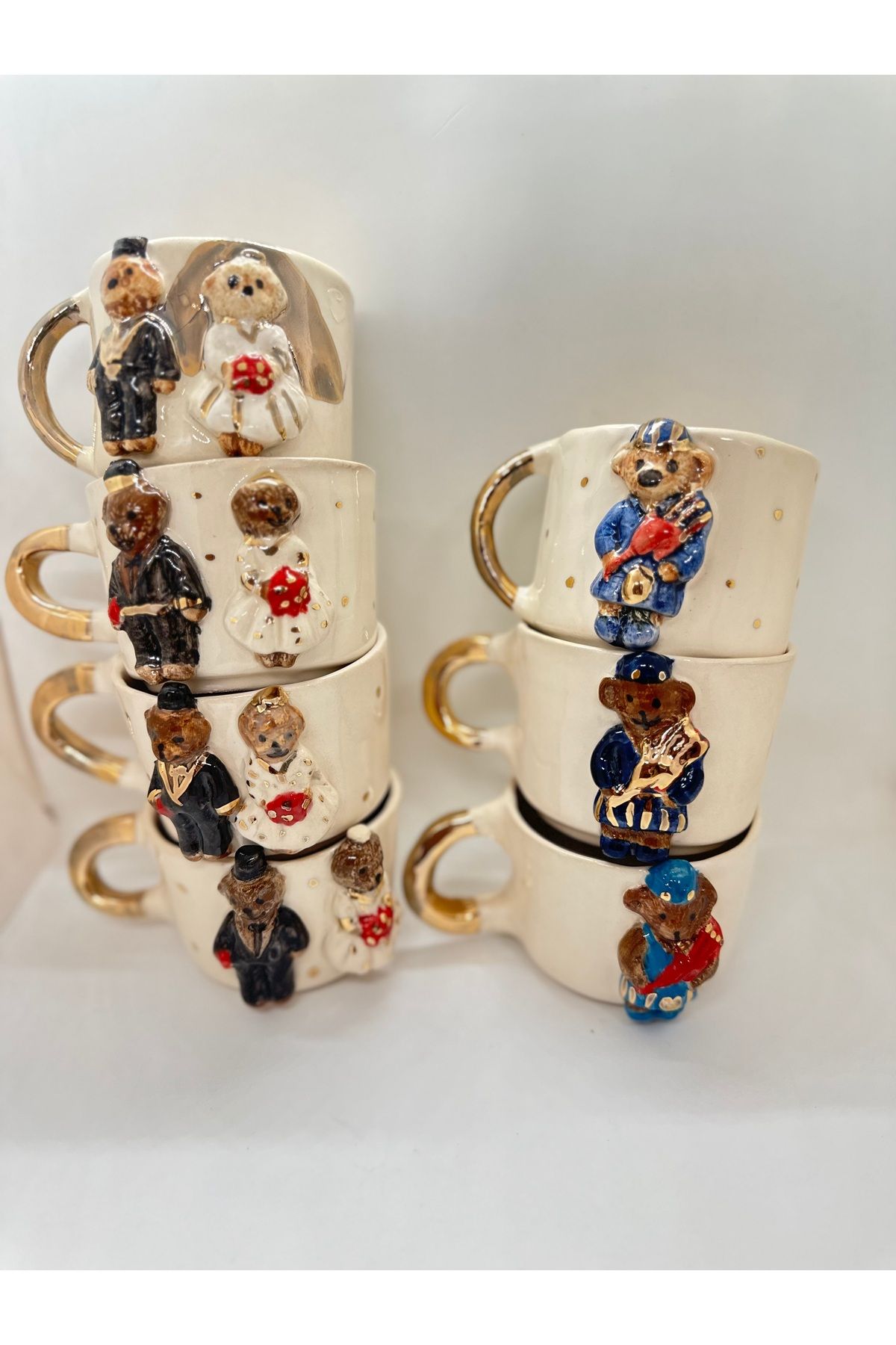 mervetasarimceramic Teddy fincan , teddy kupa , Teddyli fıncan