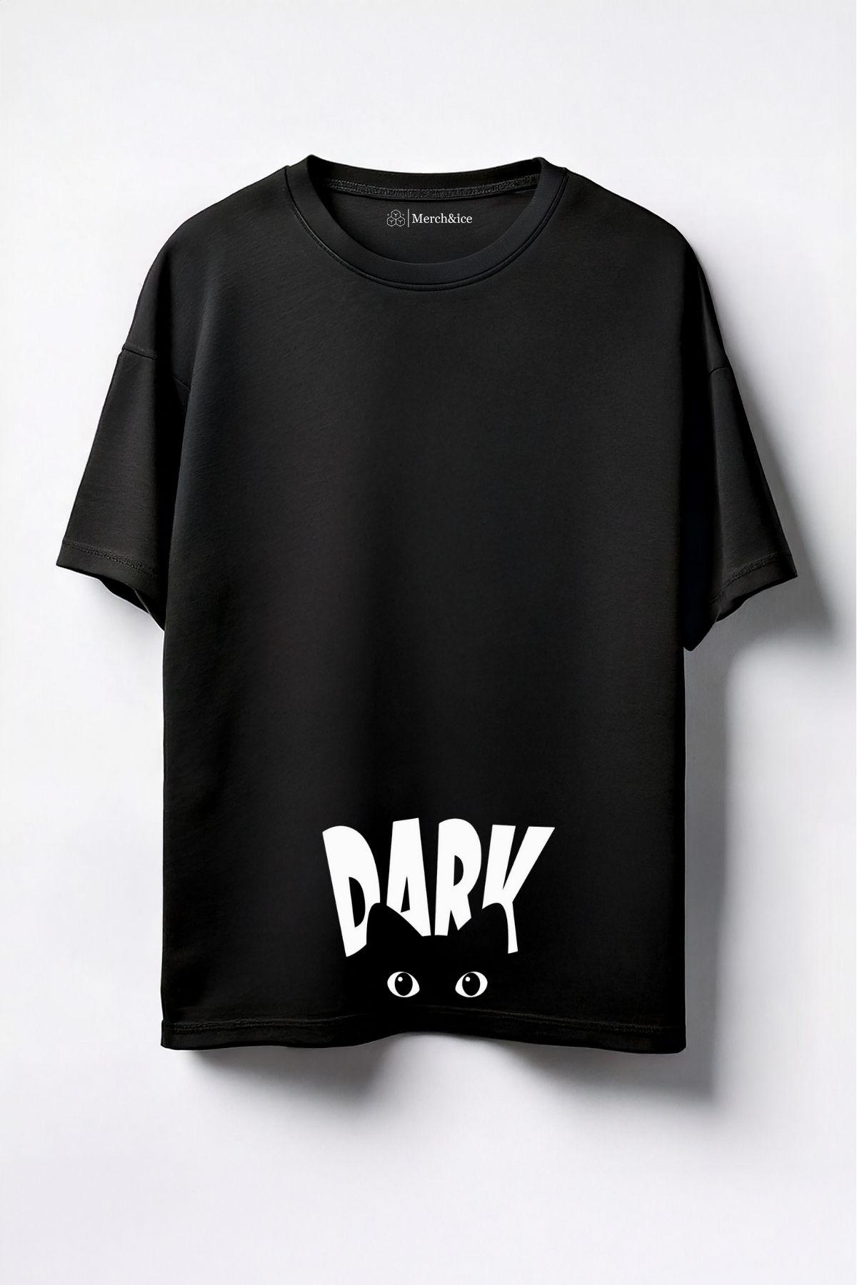 Merch&ice Dark Kedi Baskılı Unisex Oversize T-Shirt