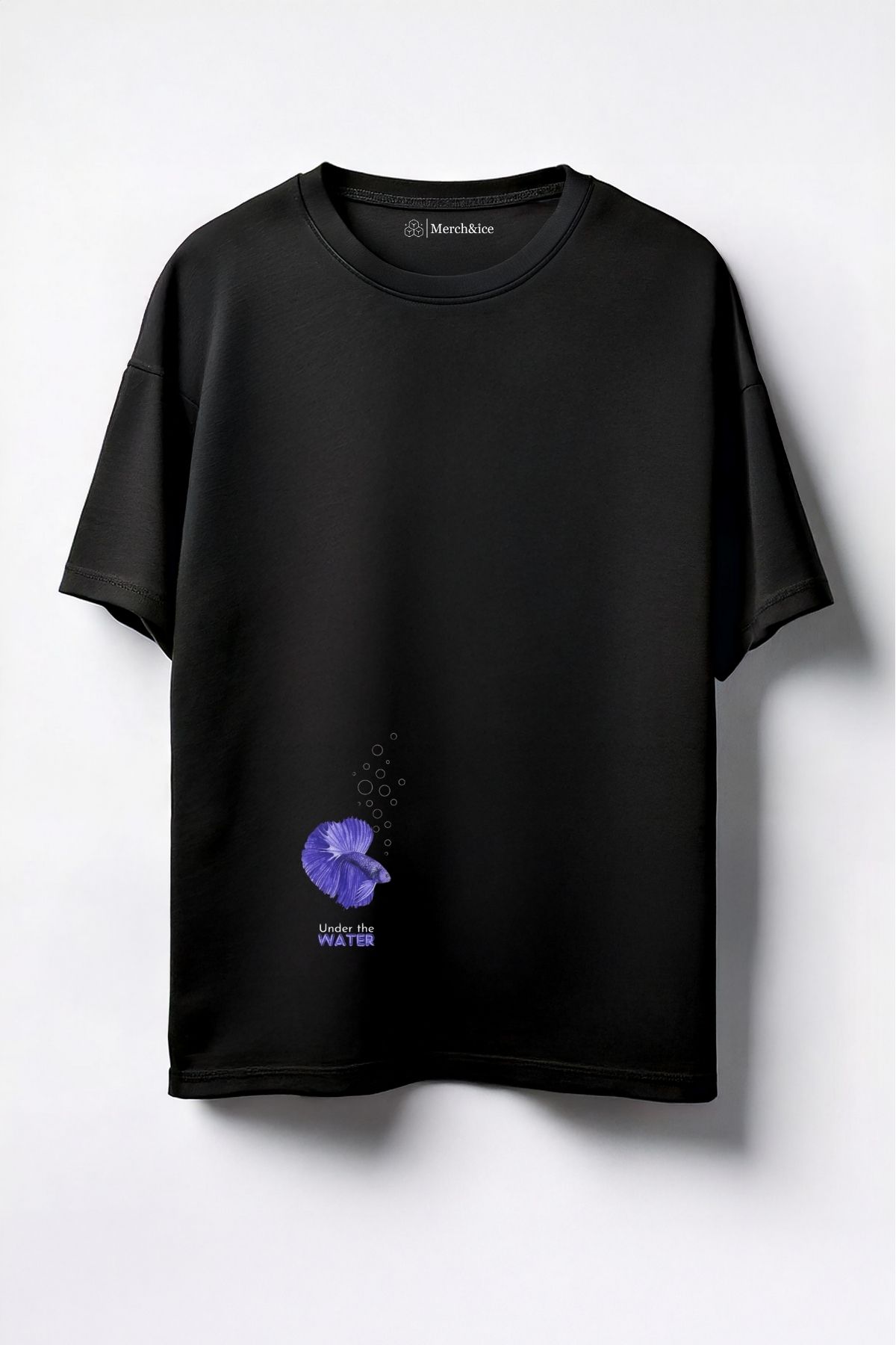 Merch&ice Under The Water Baskılı Unisex Oversize T-Shirt