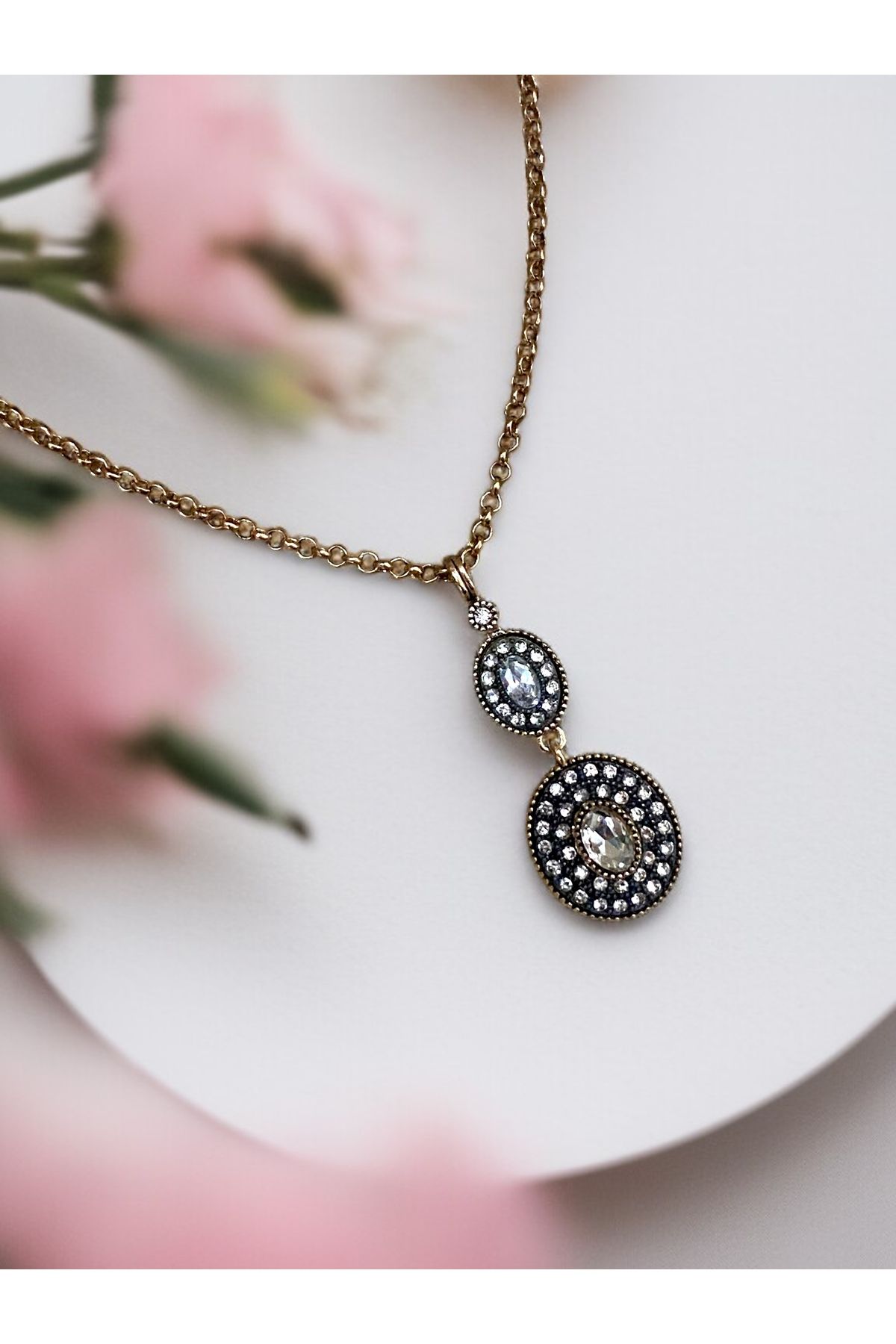 FAYRA ACCESSORIES ,Zirkon Taşlı Oval Kolye