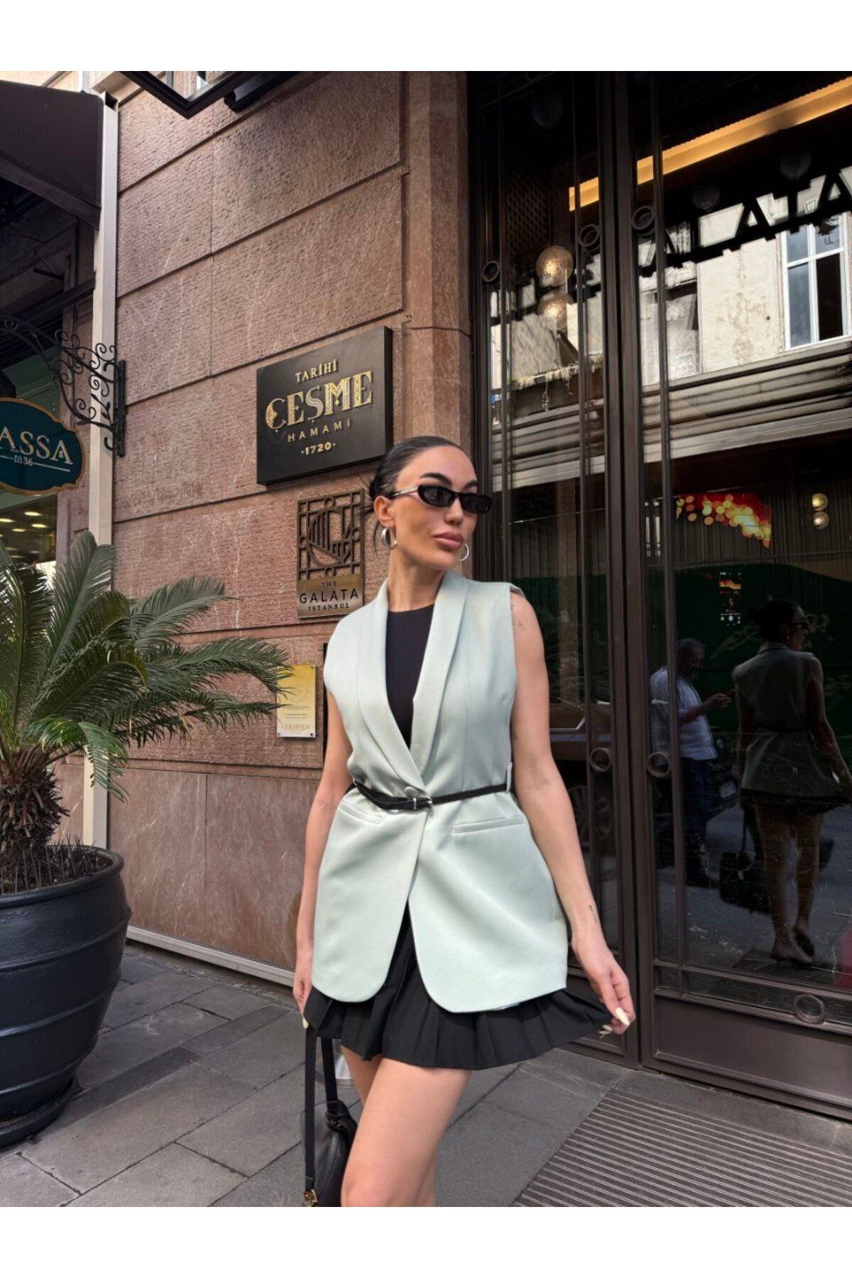Castivo Fashion Bel Tokalı Astarsız Şık Yelek
