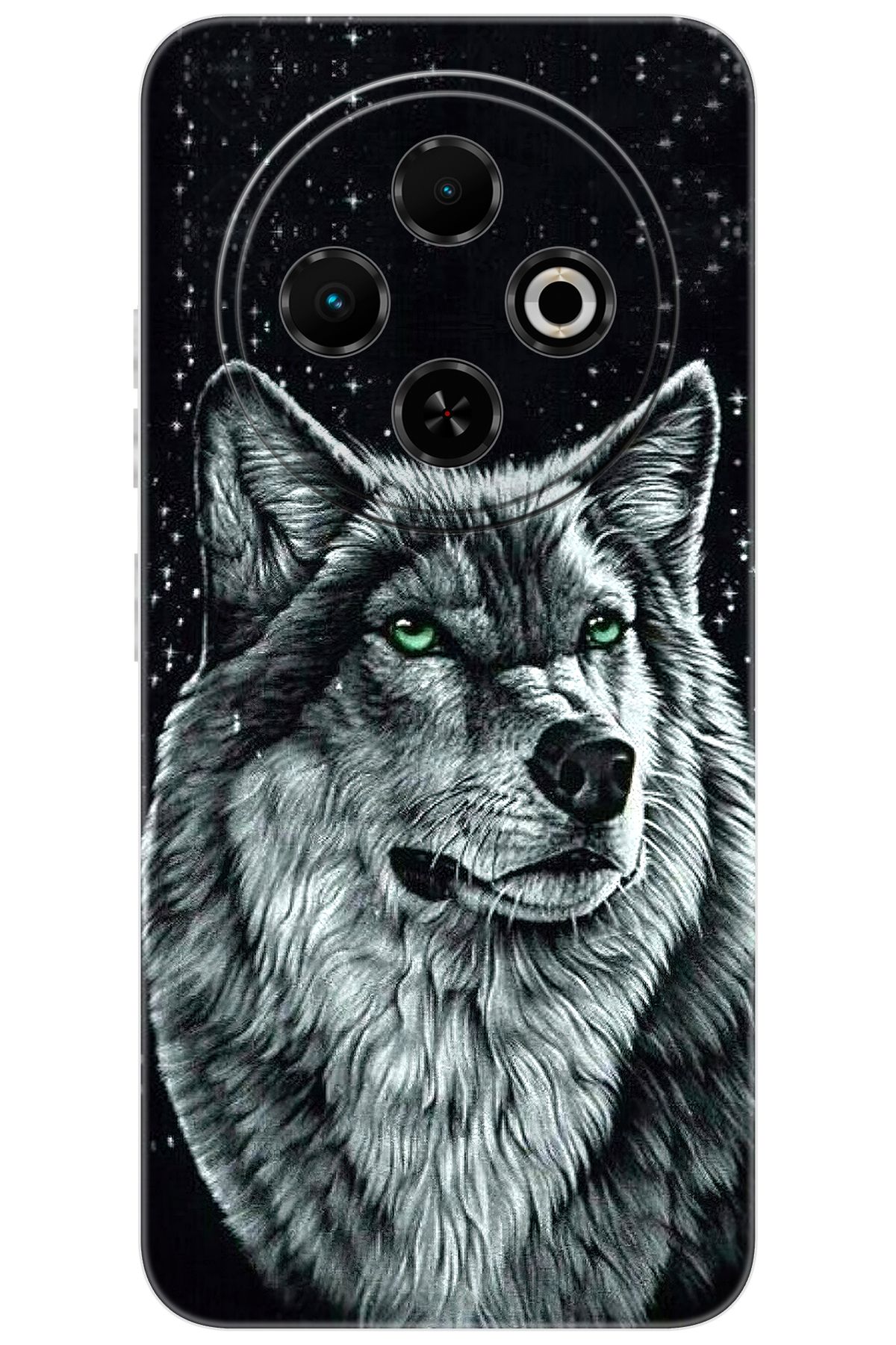 TECNO Spark 30C (KL5/KL5n) Uyumlu Kılıf Desen Baskılı Silikon Kurt Baskılı STK:488 CP-UIy5FyH
