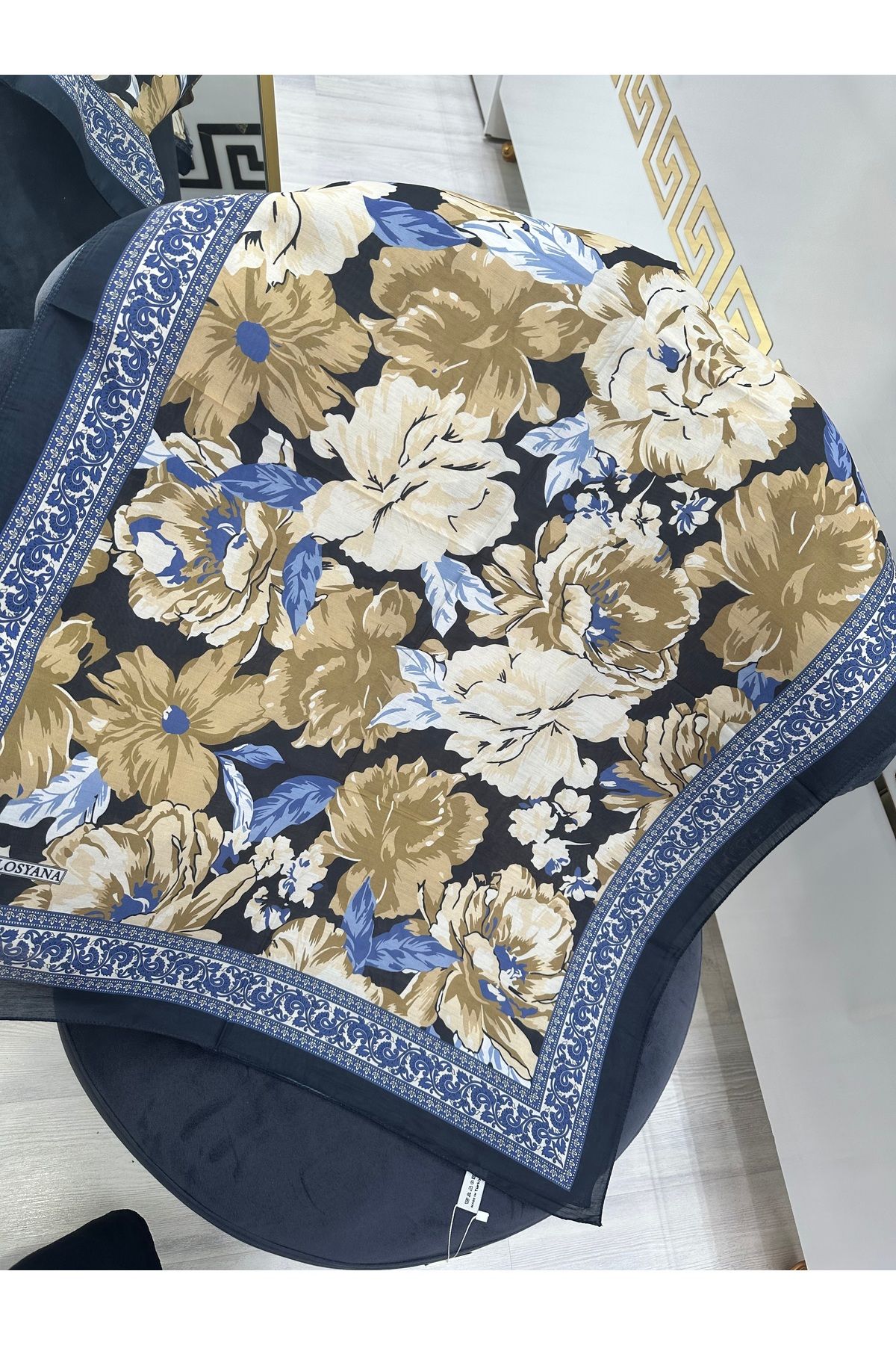 NurScarf Rose Desen Pamuk İpek Şal