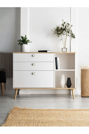 FLORADESİGN İtaly 120cm Şifonyer /Çekmeceli Raflı Şifonyer / Çok Amaçlı Dolap...