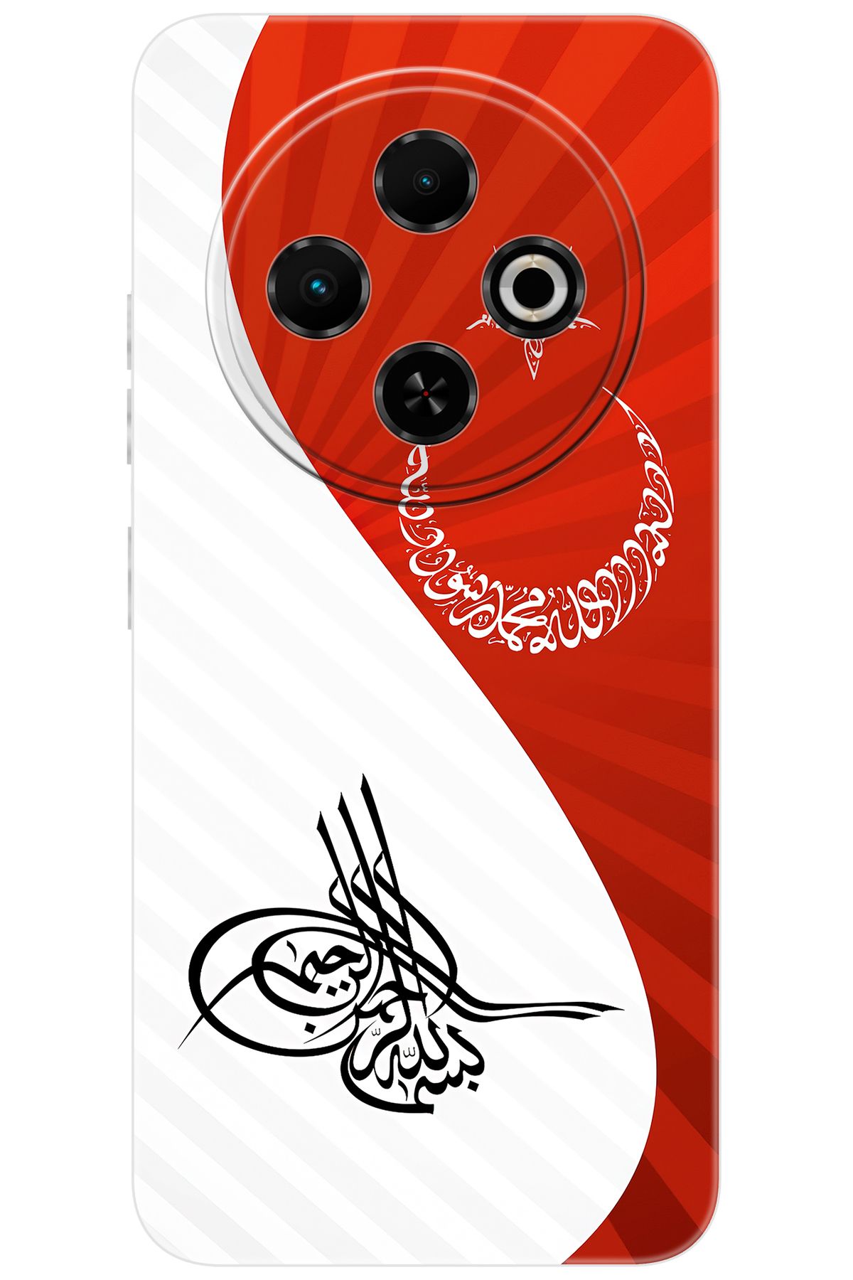 TECNO Spark 30C (KL5/KL5n) Uyumlu Kılıf Desen Baskılı Silikon Tuğra Bayrak STK:363 CP-eosee0c