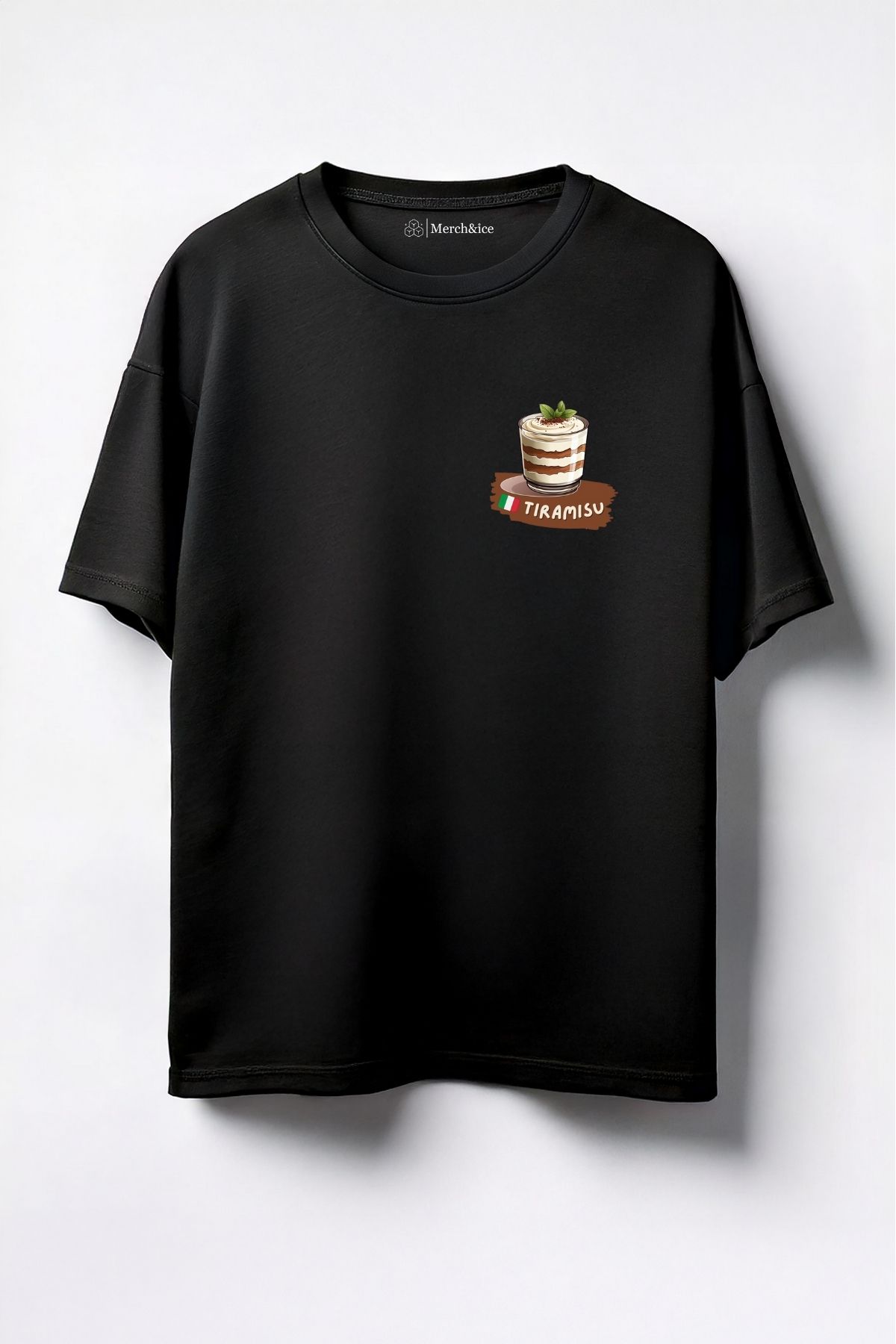 Merch&ice Tiramisu İtalya Baskılı Unisex Oversize T-Shirt