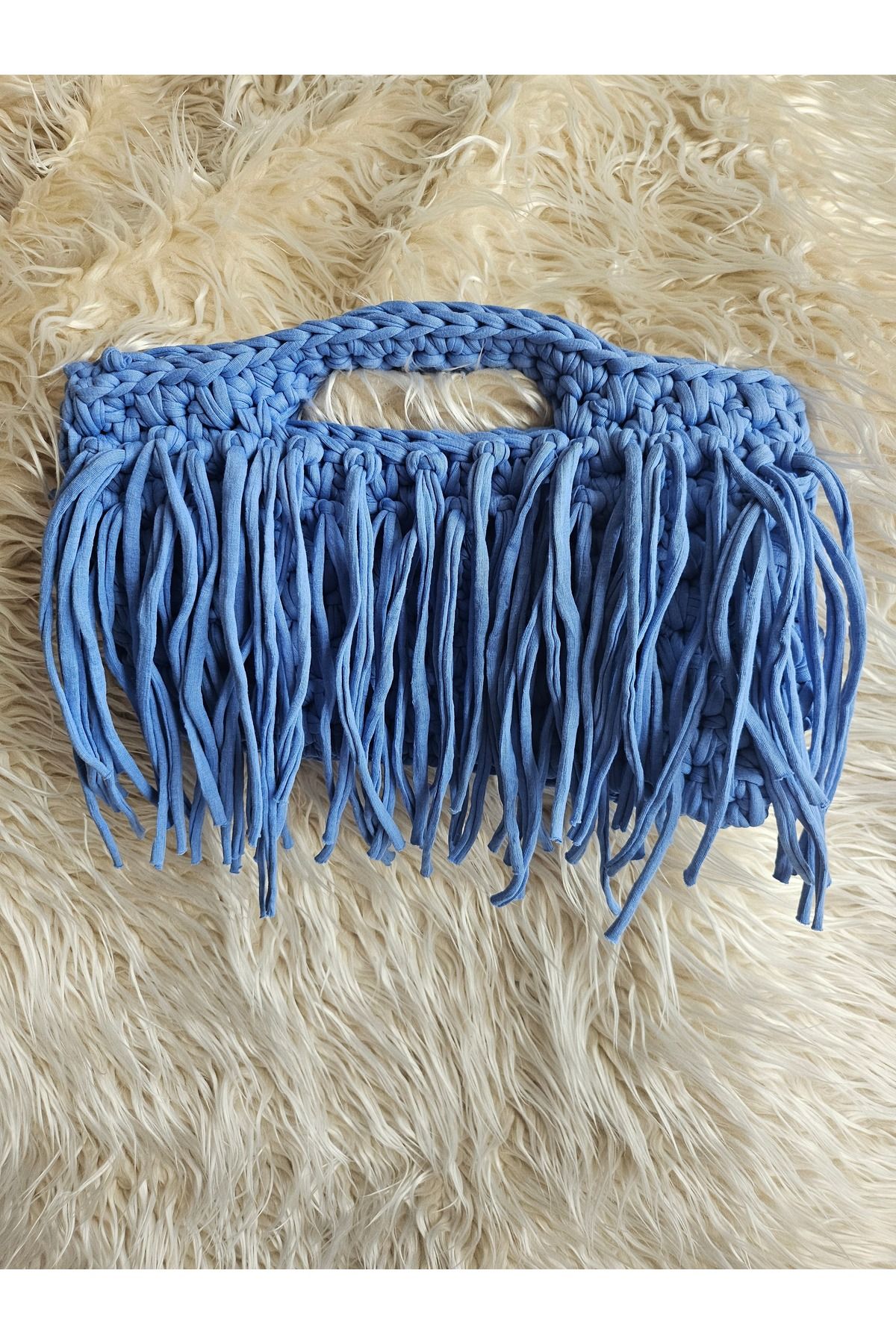 myshopen El örgüsü püsküllü çanta