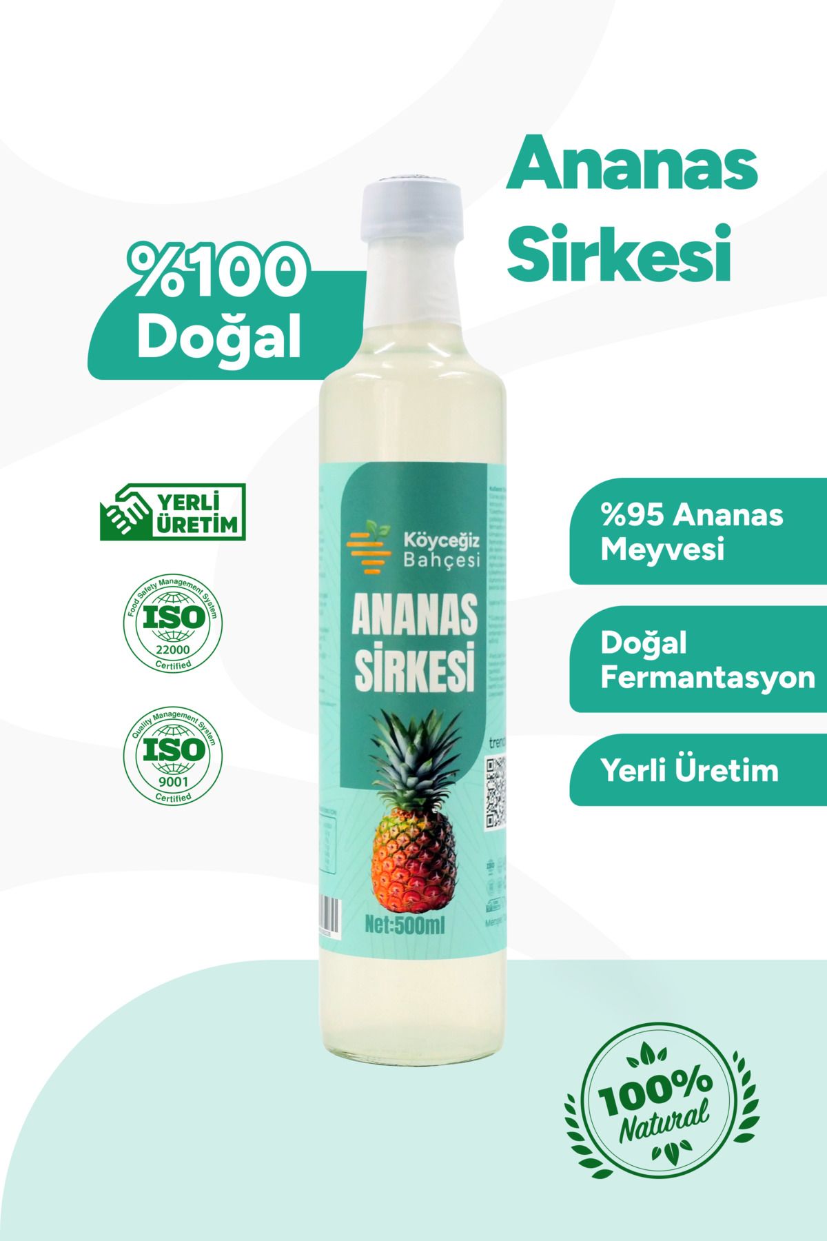 Köyceğiz Bahçesi Organik Ananas Sirkesi - 500ml