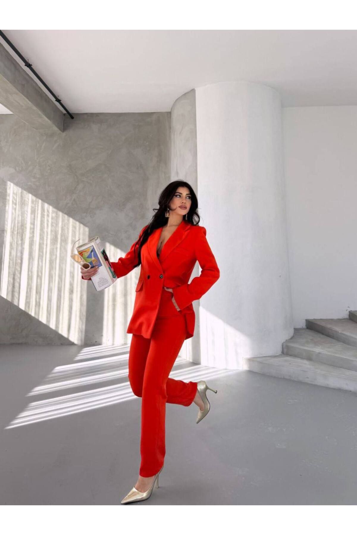 Castivo Fashion Çift Düğmeli Kruvaze Ceketli Takım