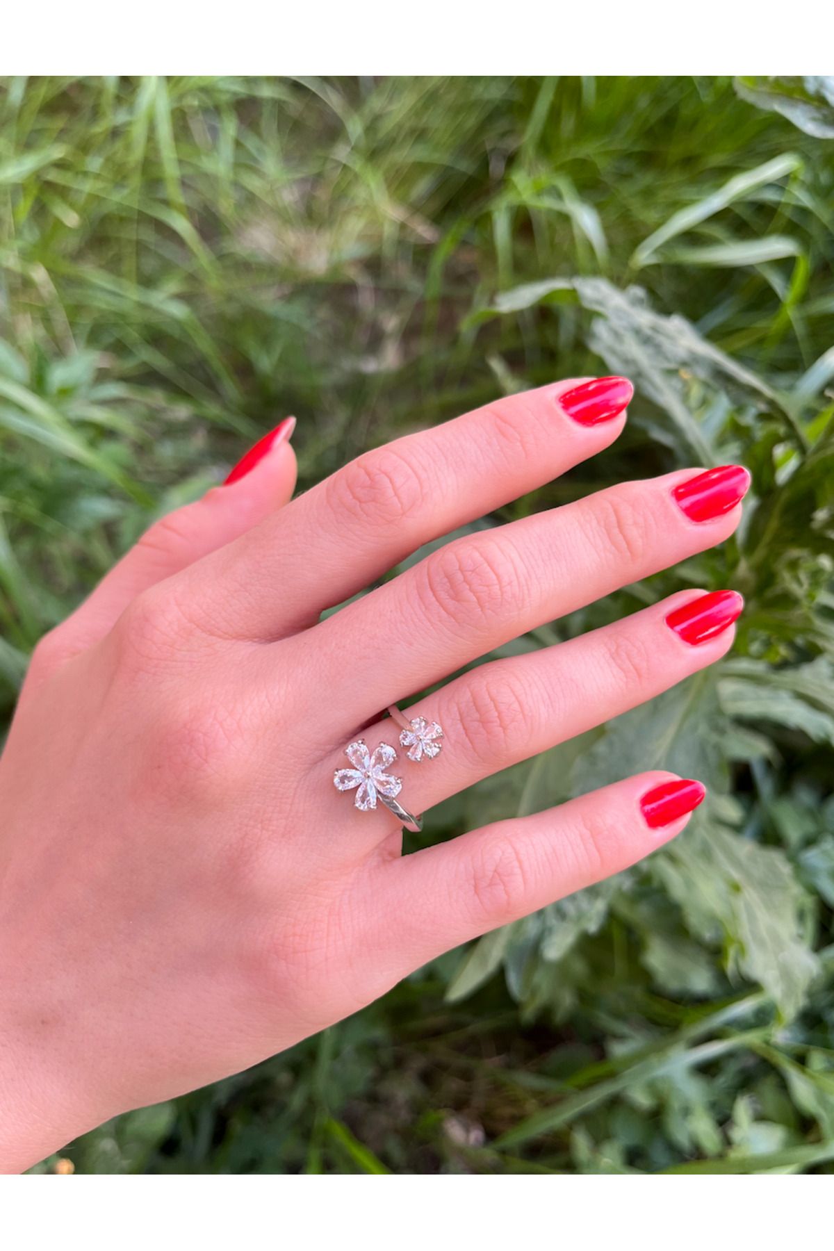 Aurella Accessories Özel Sarmal Çiçek Tasarım Yüzük