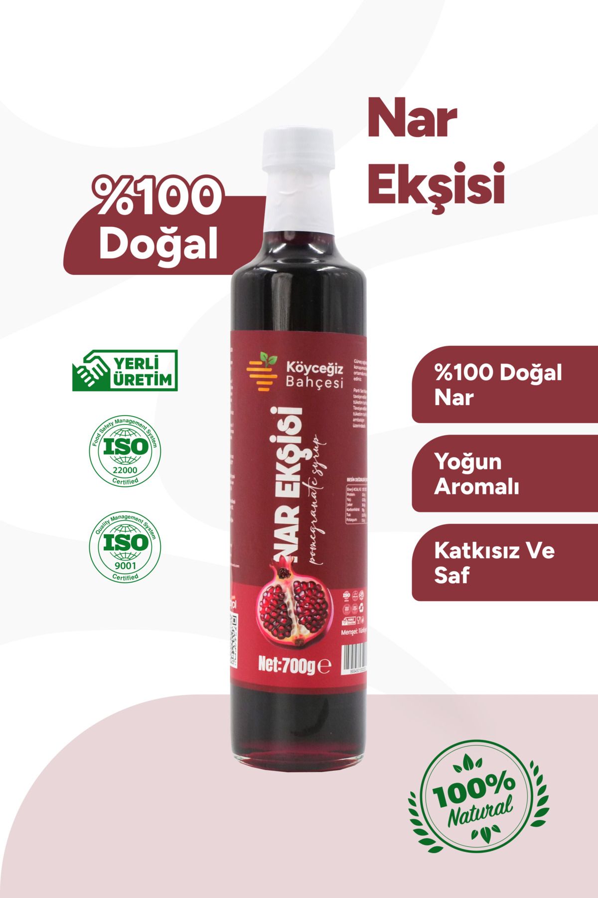 Köyceğiz Bahçesi Organik Nar Ekşisi - 700gr