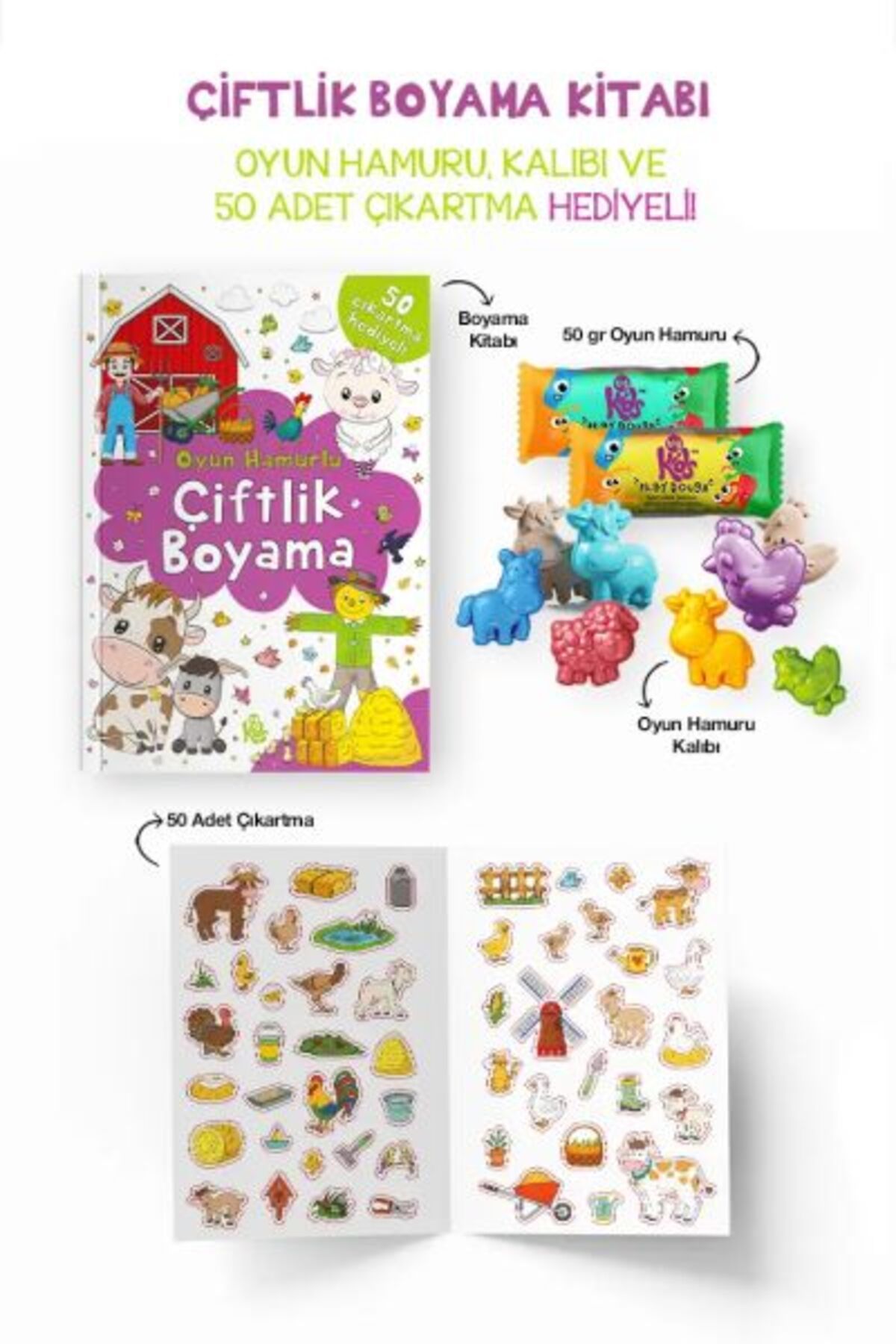 Karatay Yayınları Çiftlik Boyama Kitabı Oyun Hamurlu 3 Yaş