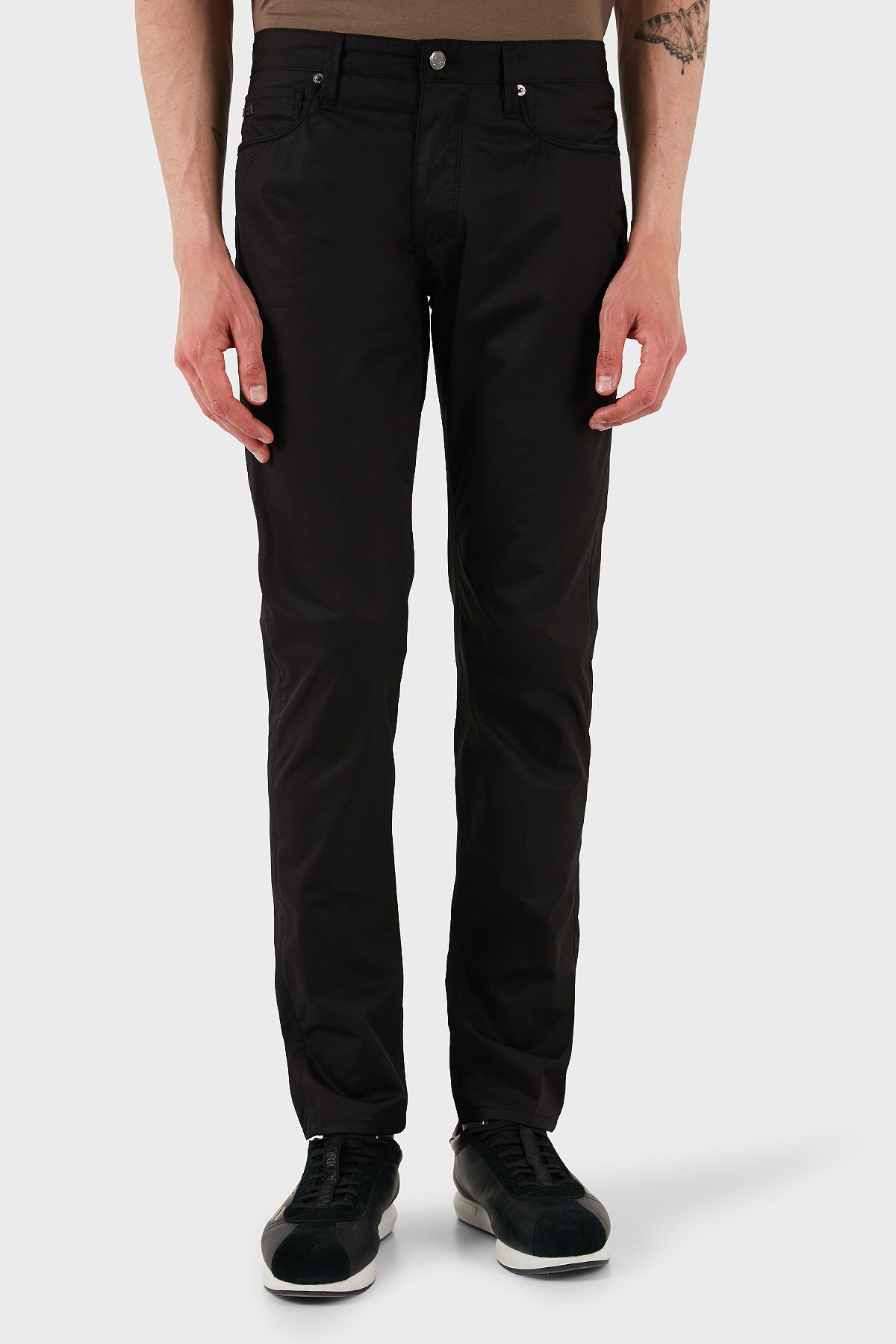 Emporio Armani % 100 Pamuk Regular Fit Normal Bel Düz Paça Pantolon Erkek PANTOLON