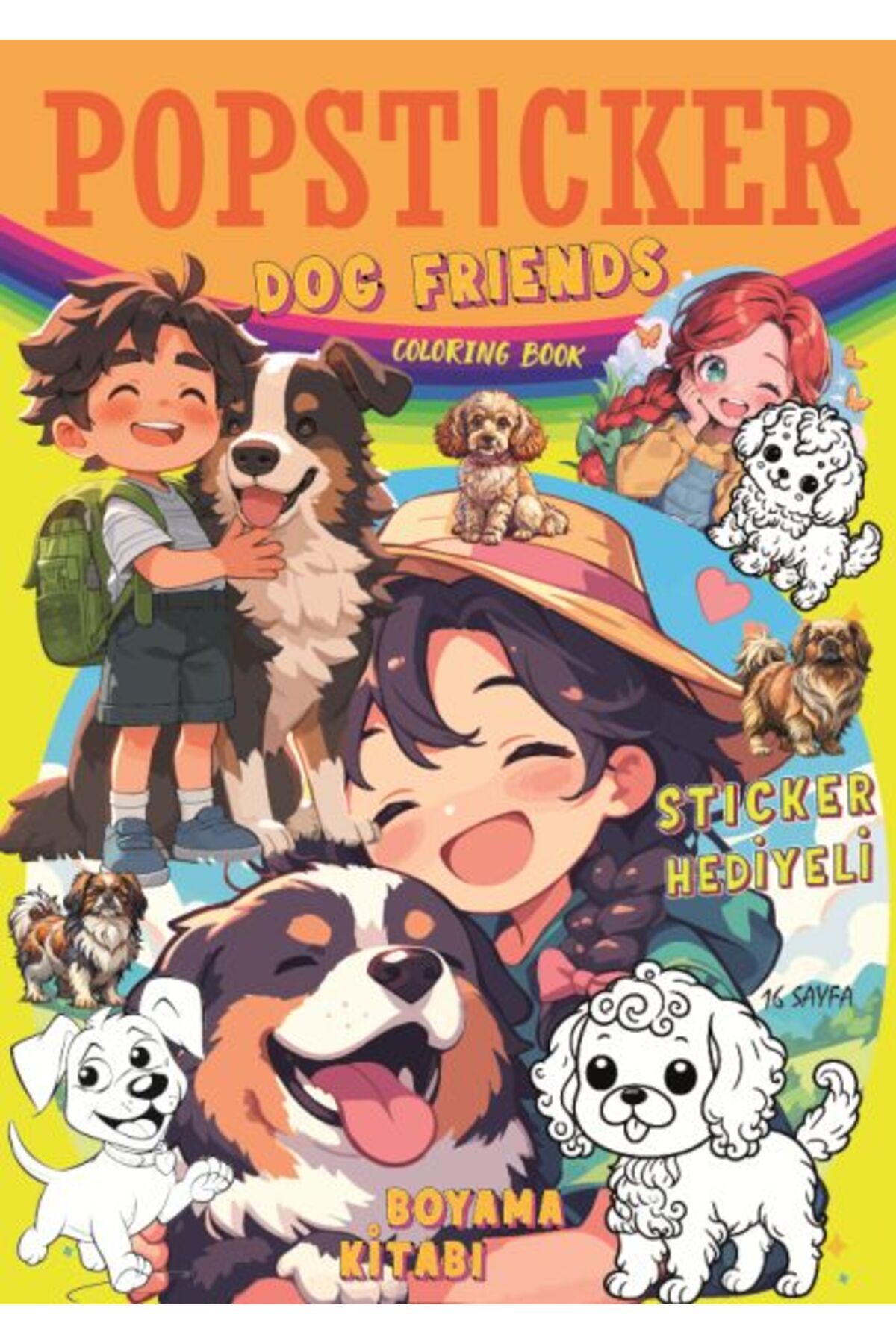 Karatay Yayınları Dog Friends Boyama Kitabı Popsticker
