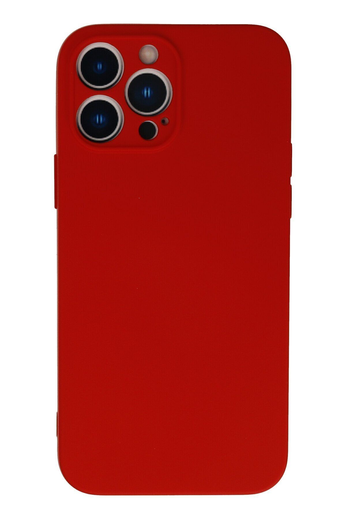 cepmoda iPhone 13 Pro Uyumlu - Cpmd içi kadife Soft-Nano Doku Kapak/Kılıf - KIRMIZI