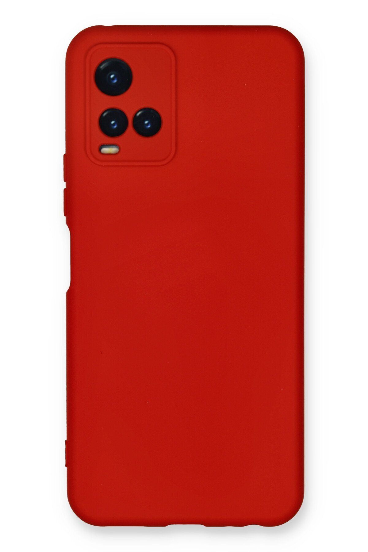 cepmoda Vivo Y21 - Uyumlu içi kadife Soft-Nano Doku Kapak/Kılıf - KIRMIZI